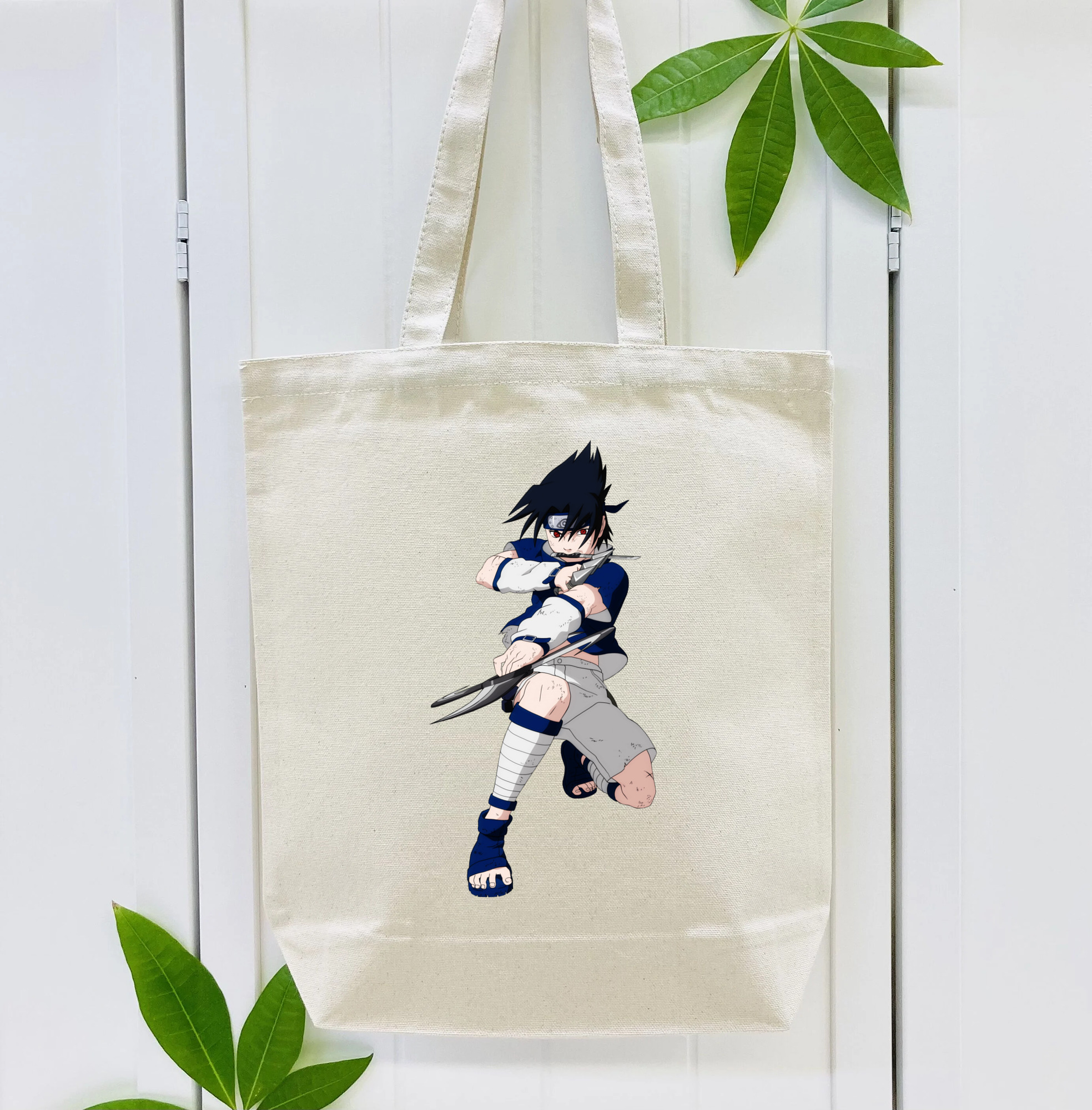 NARUTO -ナルト- うちは サスケ Uchiha Sasuke 縦型キャンバス生地手提げバッグ　トートバッグ