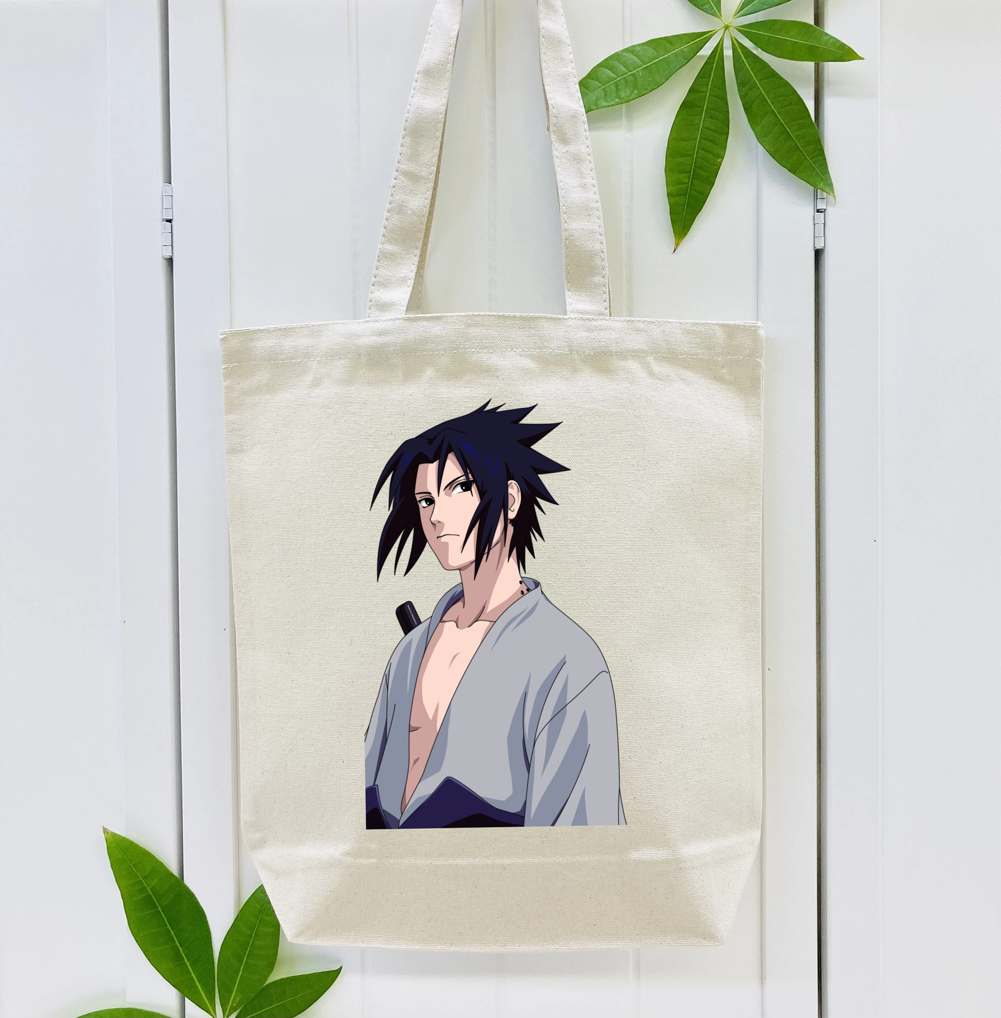 NARUTO -ナルト- うちは サスケ Uchiha Sasuke 縦型キャンバス生地手提げバッグ　トートバッグ