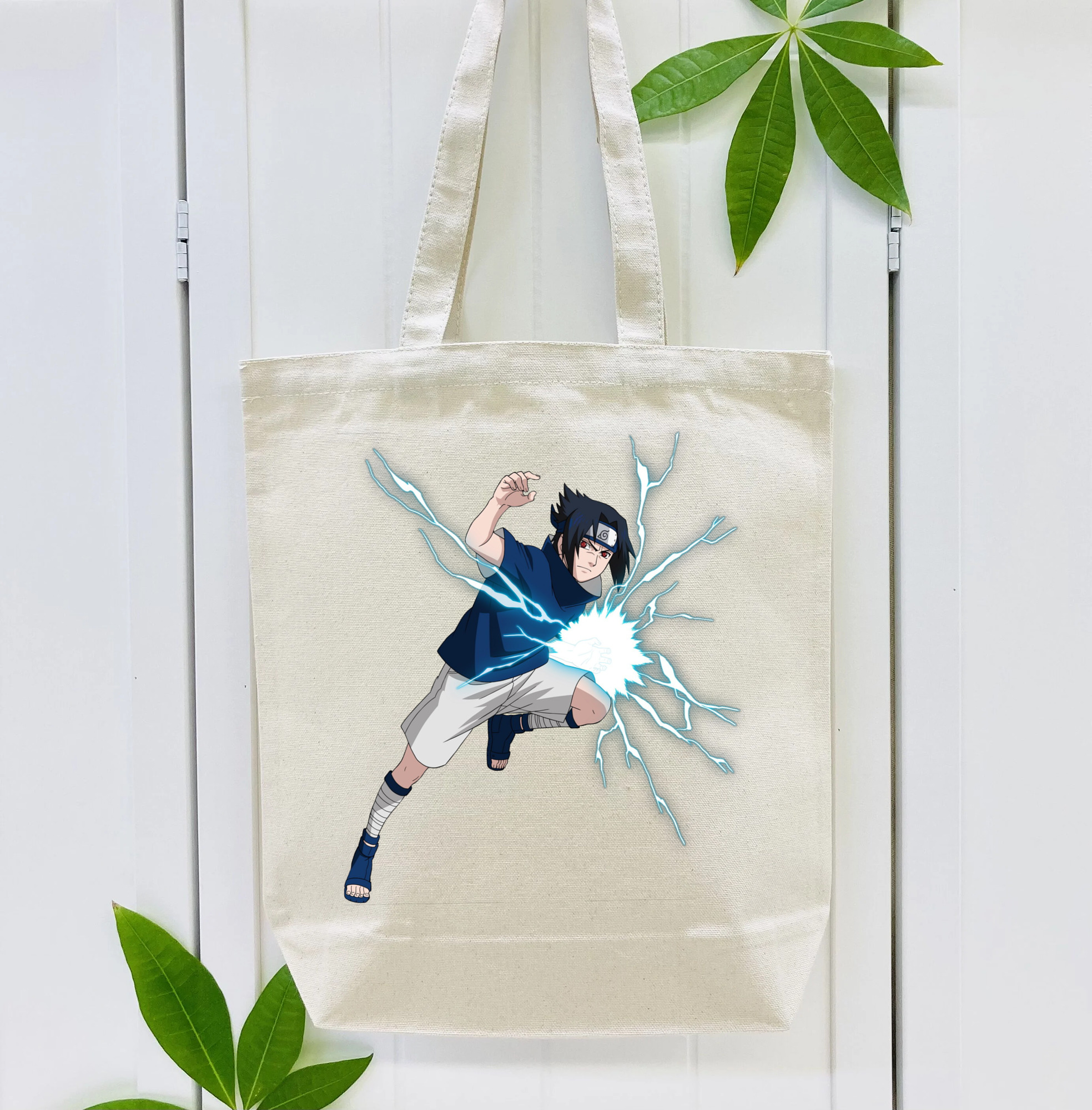 NARUTO -ナルト- うちは サスケ Uchiha Sasuke 縦型キャンバス生地手提げバッグ　トートバッグ