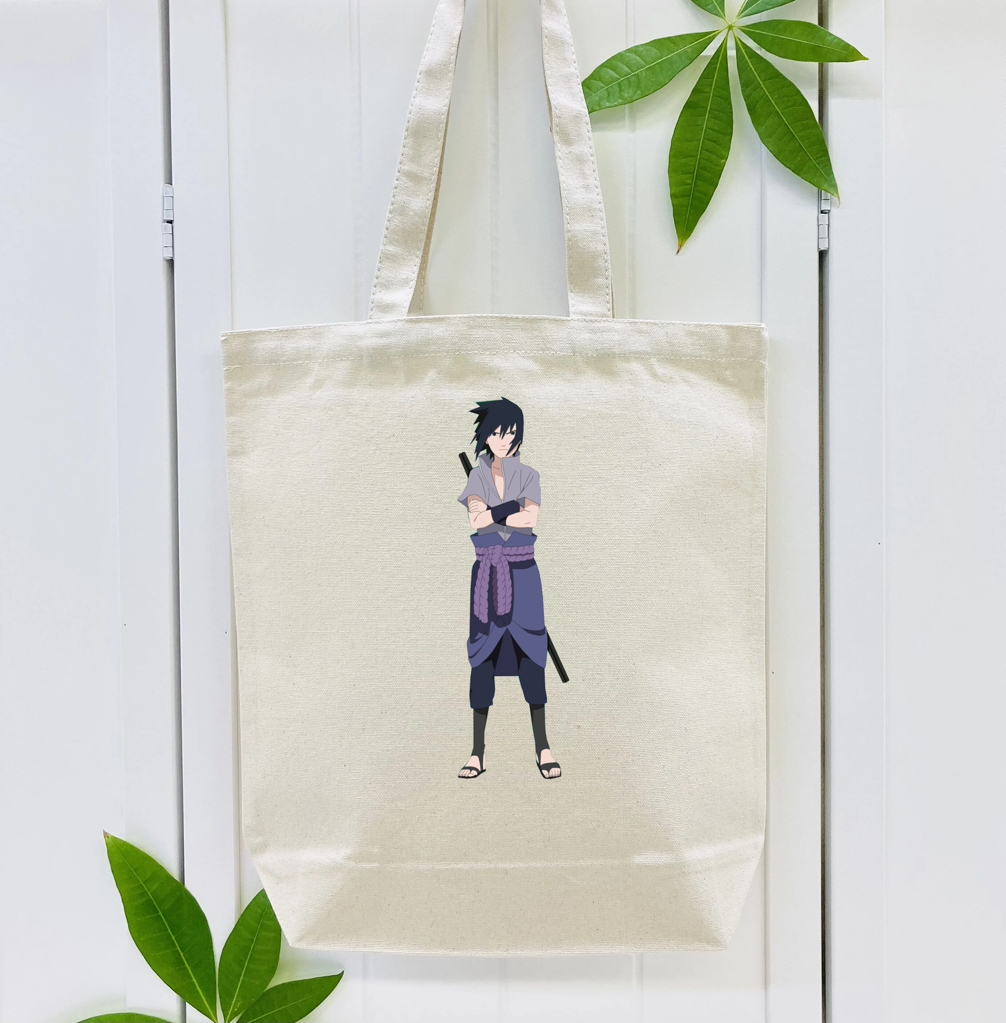 NARUTO -ナルト- うちは サスケ Uchiha Sasuke 縦型キャンバス生地手提げバッグ　トートバッグ