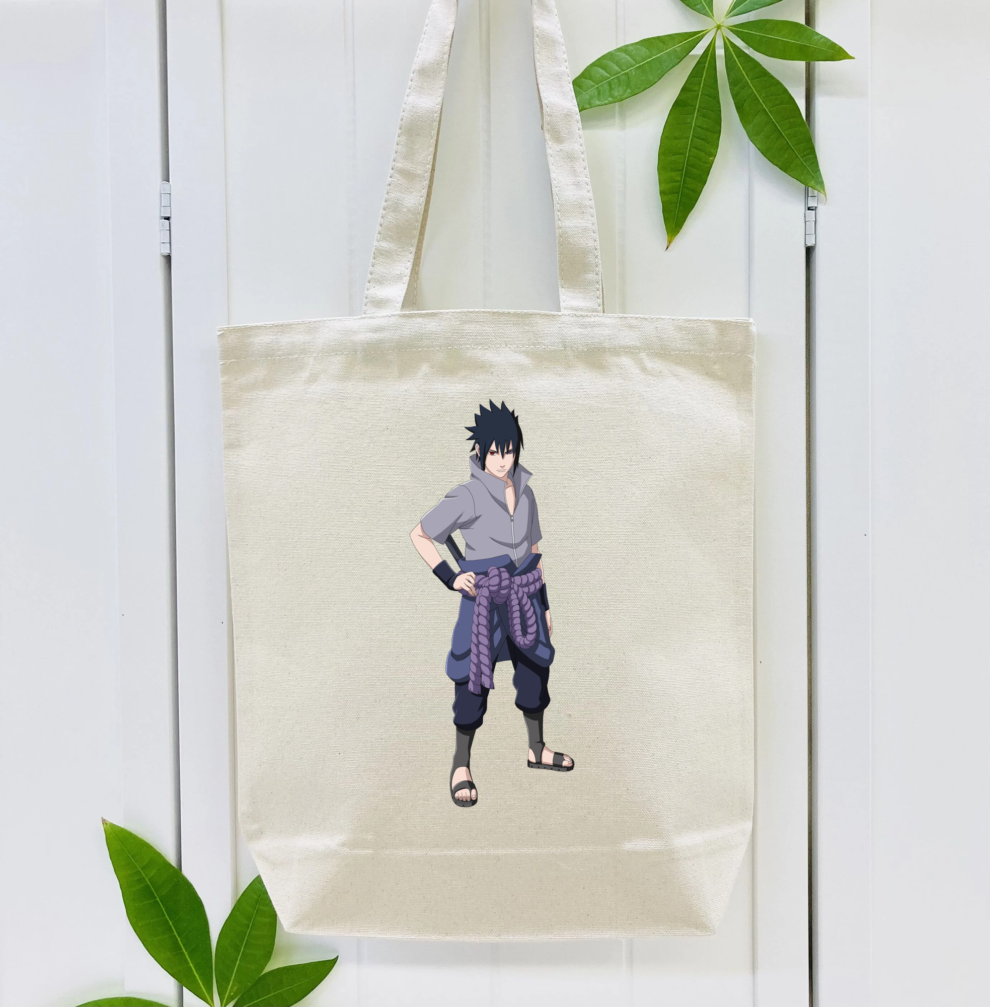 NARUTO -ナルト- うちは サスケ Uchiha Sasuke 縦型キャンバス生地手提げバッグ　トートバッグ