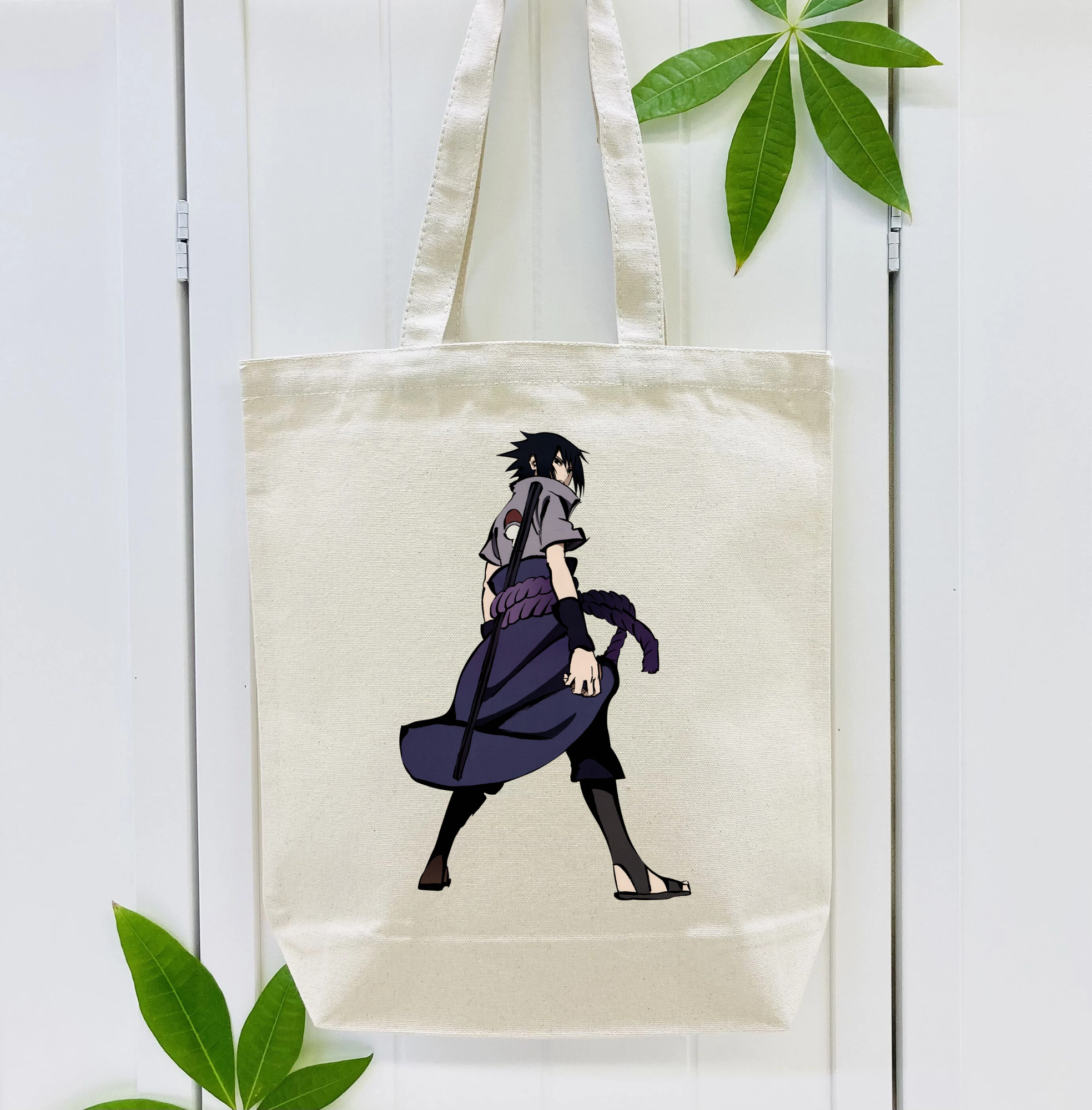 NARUTO -ナルト- うちは サスケ Uchiha Sasuke 縦型キャンバス生地手提げバッグ　トートバッグ