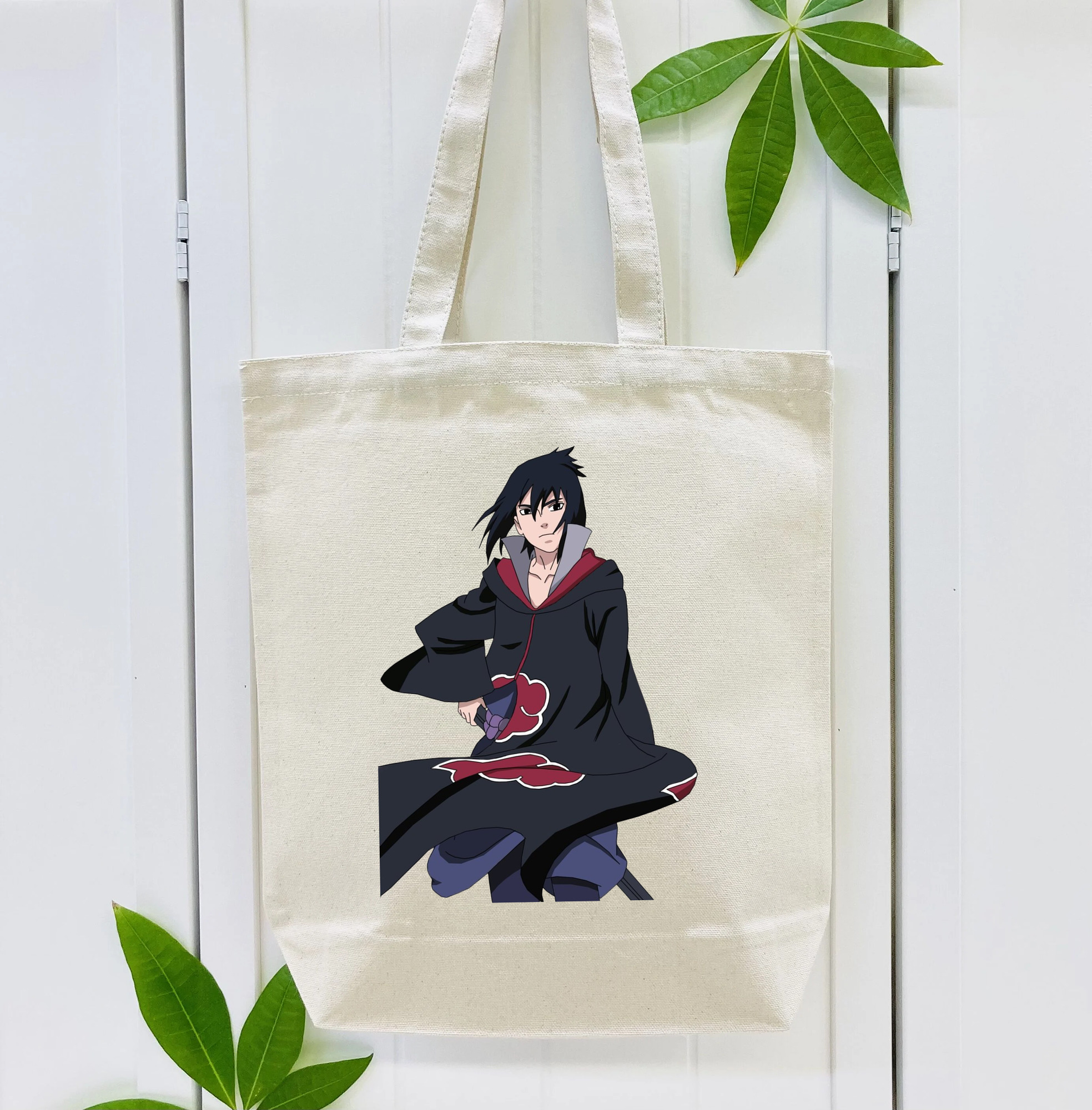 NARUTO -ナルト- うちは サスケ Uchiha Sasuke 縦型キャンバス生地手提げバッグ　トートバッグ