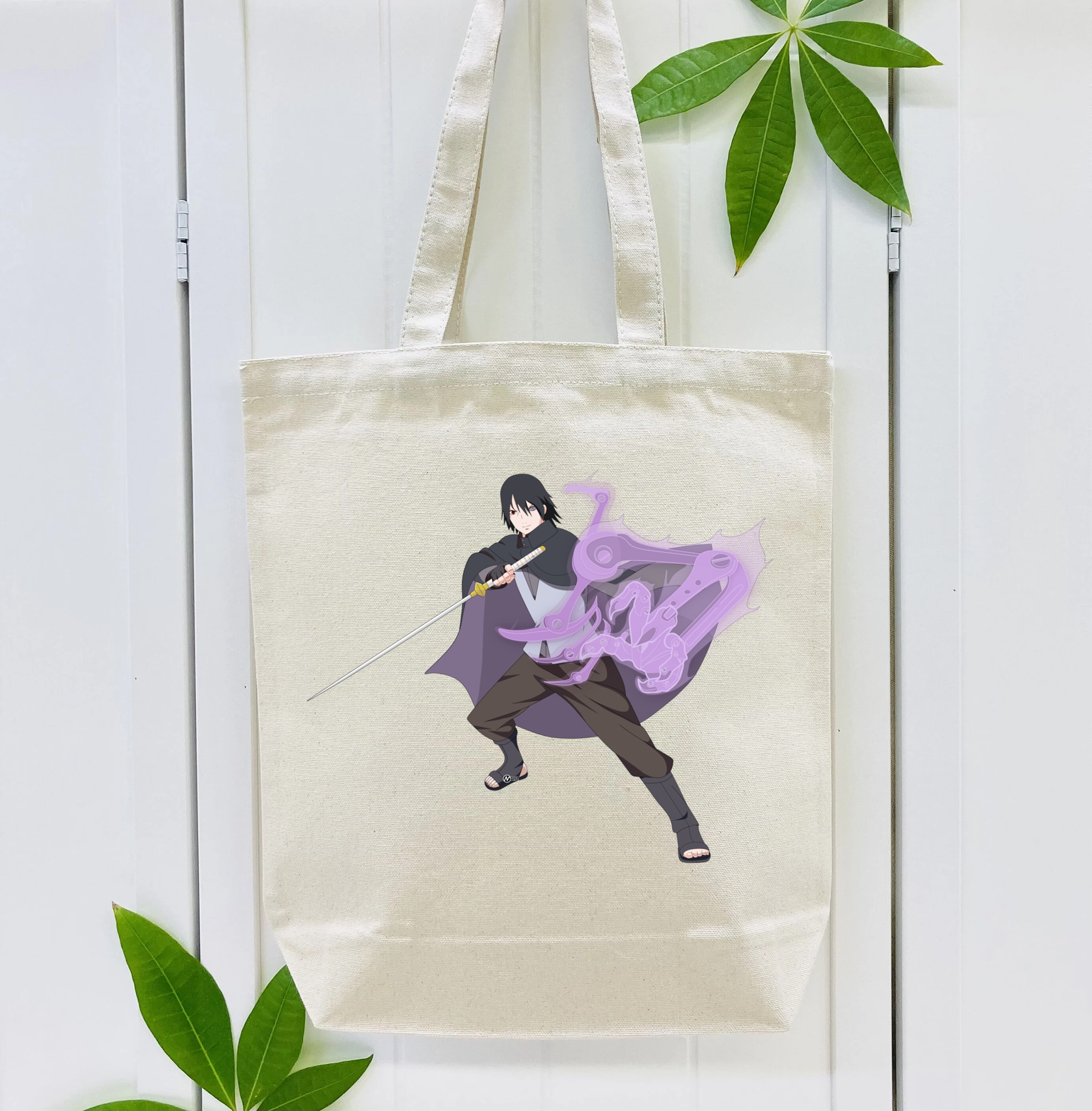 NARUTO -ナルト- うちは サスケ Uchiha Sasuke 縦型キャンバス生地手提げバッグ　トートバッグ