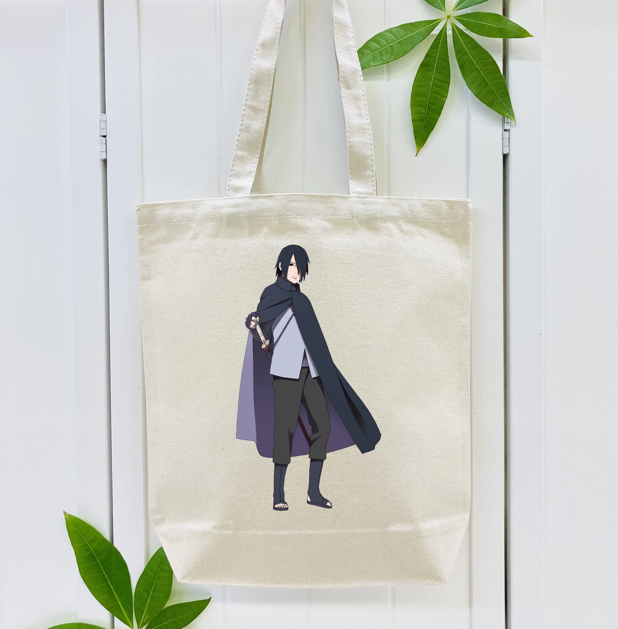 NARUTO -ナルト- うちは サスケ Uchiha Sasuke 縦型キャンバス生地手提げバッグ　トートバッグ