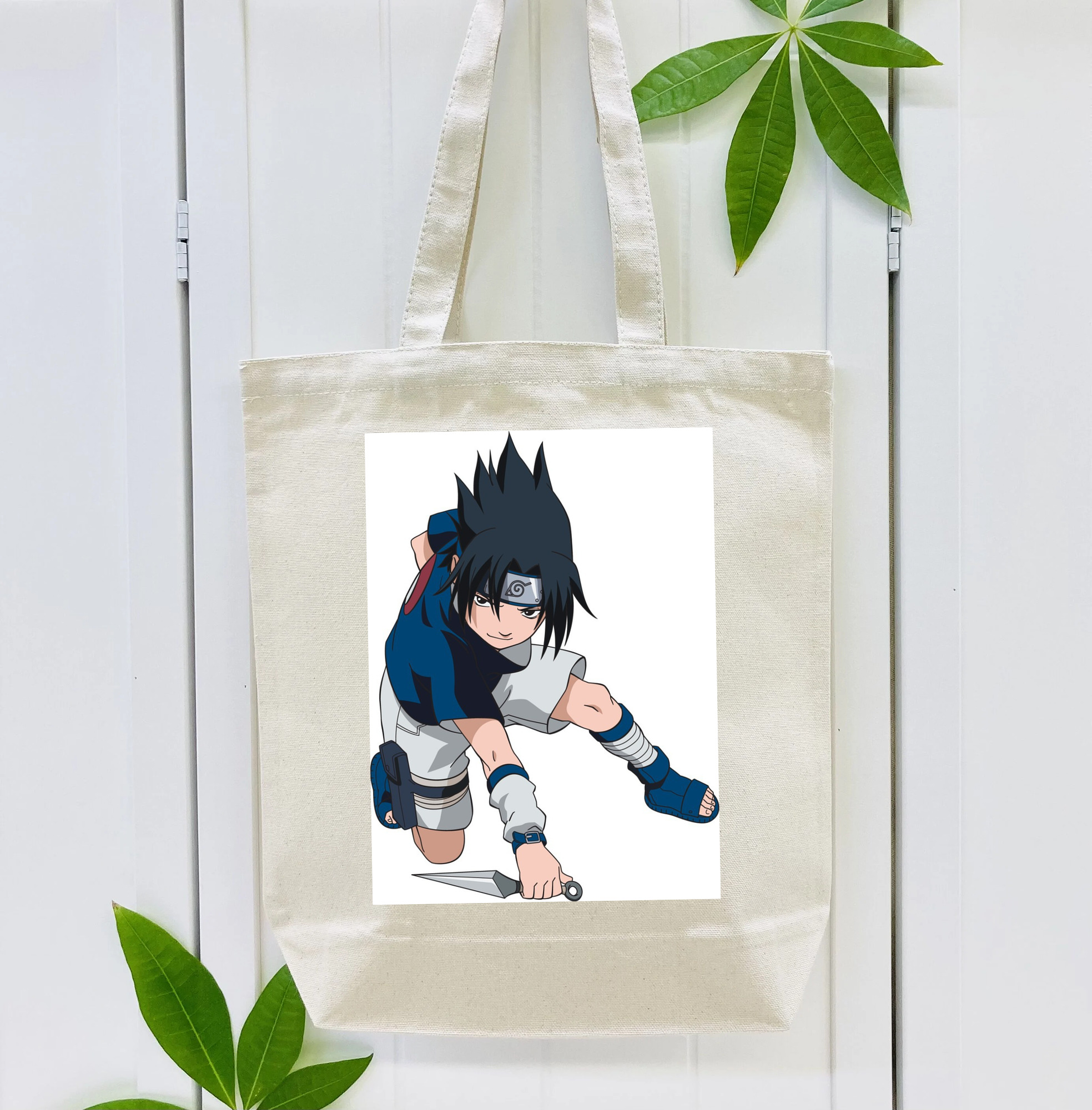 NARUTO -ナルト- うちは サスケ Uchiha Sasuke 縦型キャンバス生地手提げバッグ　トートバッグ