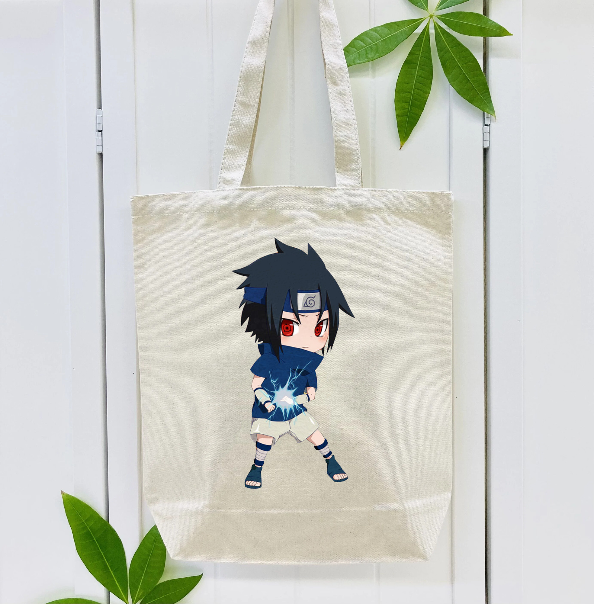 NARUTO -ナルト- うちは サスケ Uchiha Sasuke 縦型キャンバス生地手提げバッグ　トートバッグ