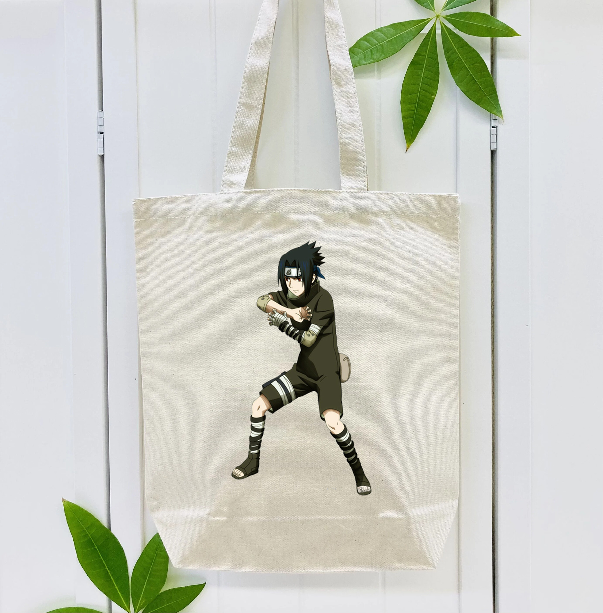 NARUTO -ナルト- うちは サスケ Uchiha Sasuke 縦型キャンバス生地手提げバッグ　トートバッグ