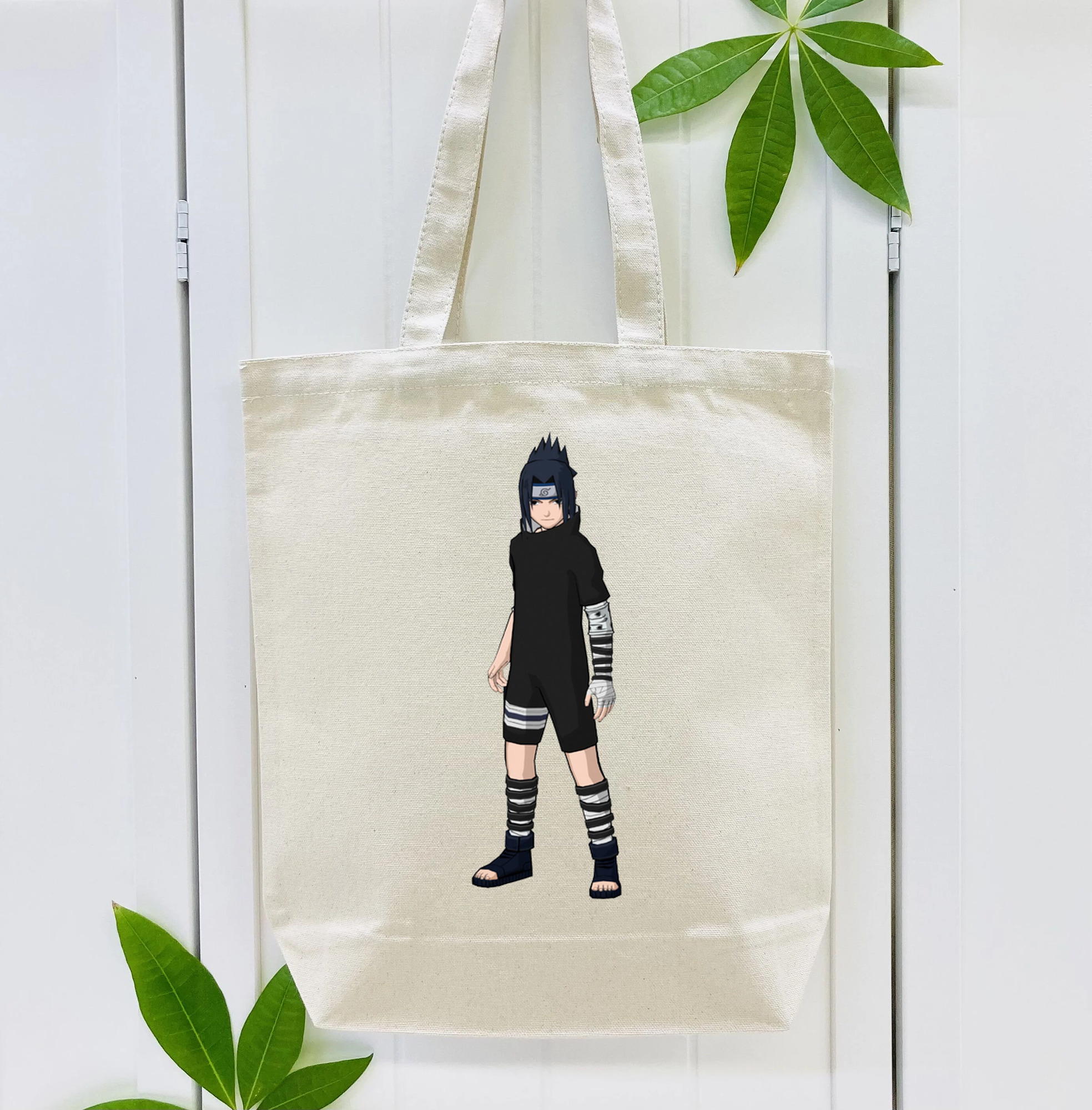 NARUTO -ナルト- うちは サスケ Uchiha Sasuke 縦型キャンバス生地手提げバッグ　トートバッグ