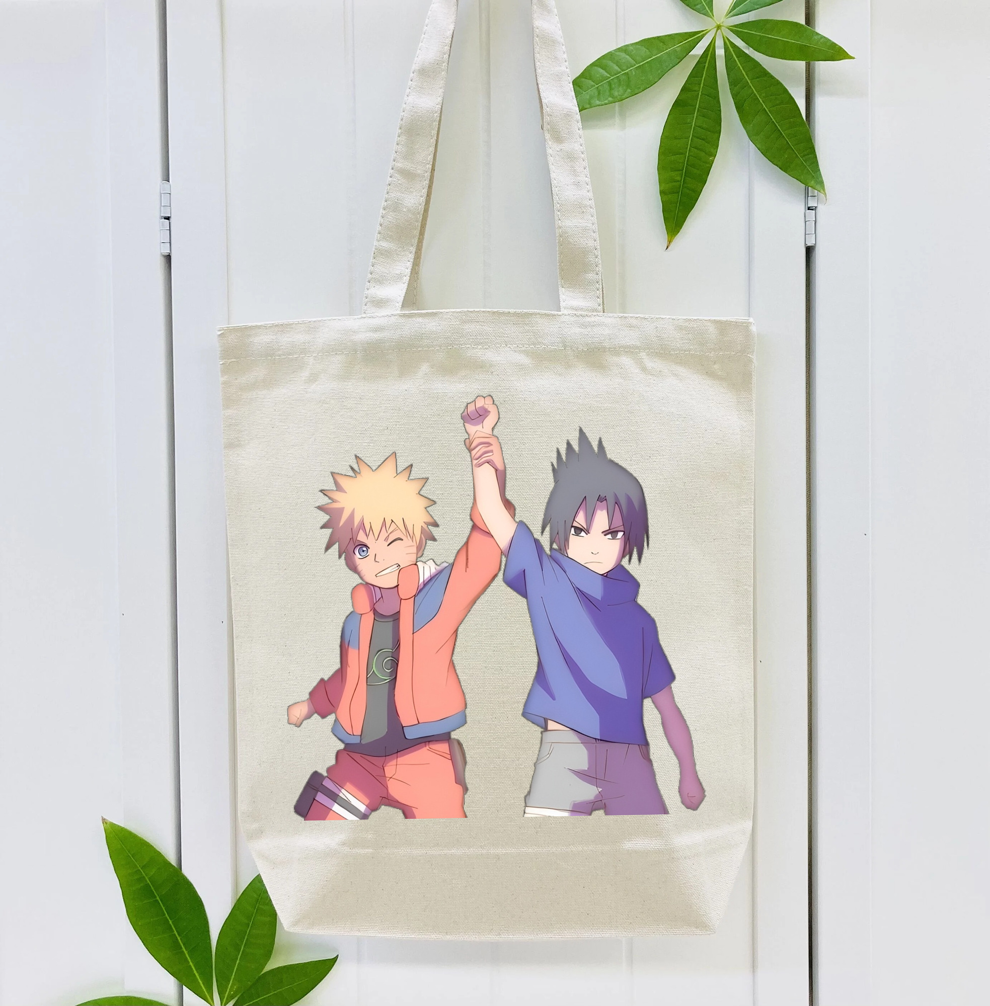 NARUTO -ナルト- うちは サスケ Uchiha Sasuke 縦型キャンバス生地手提げバッグ　トートバッグ