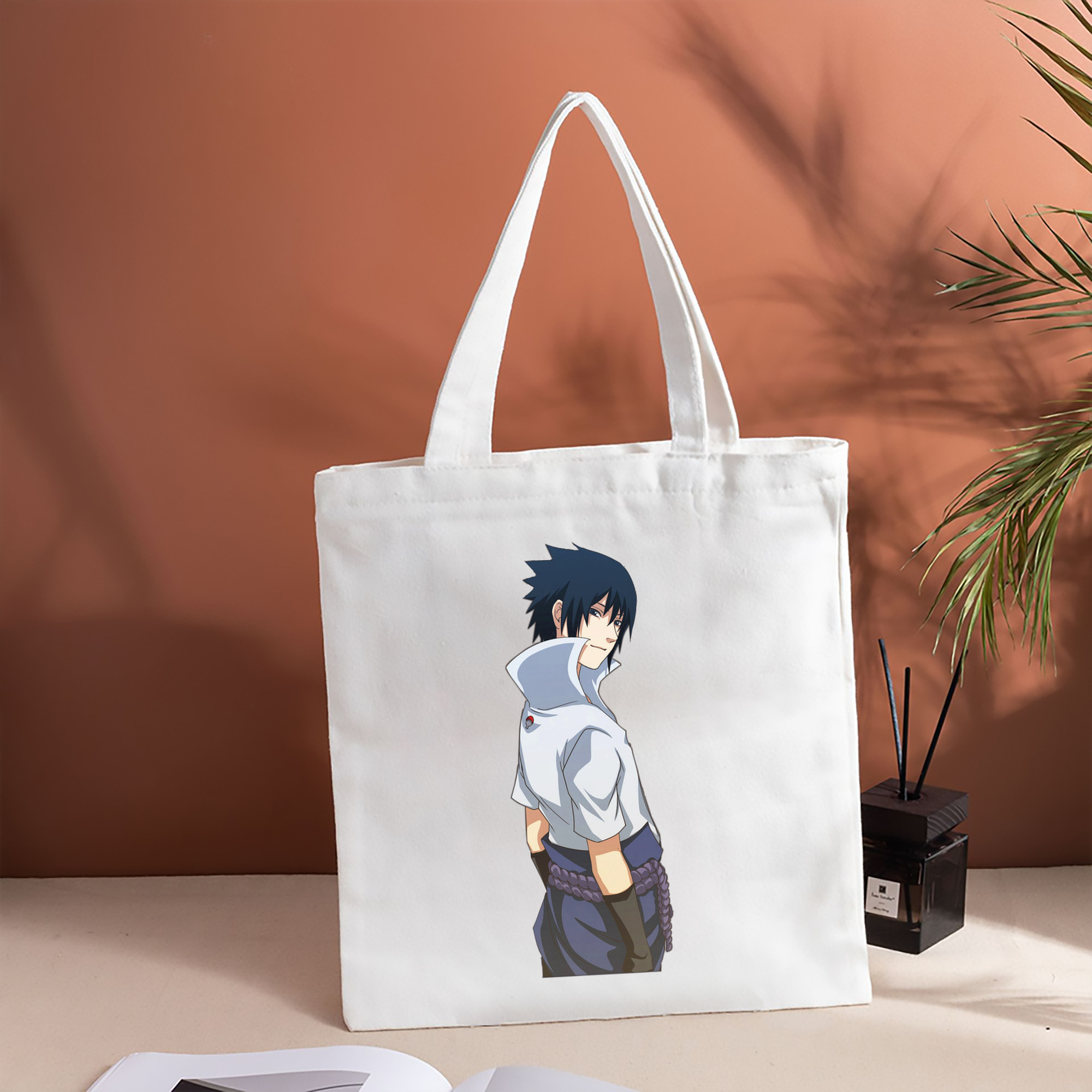 NARUTO -ナルト- うちは サスケ Uchiha Sasuke 縦型キャンバス生地手提げバッグ　トートバッグ