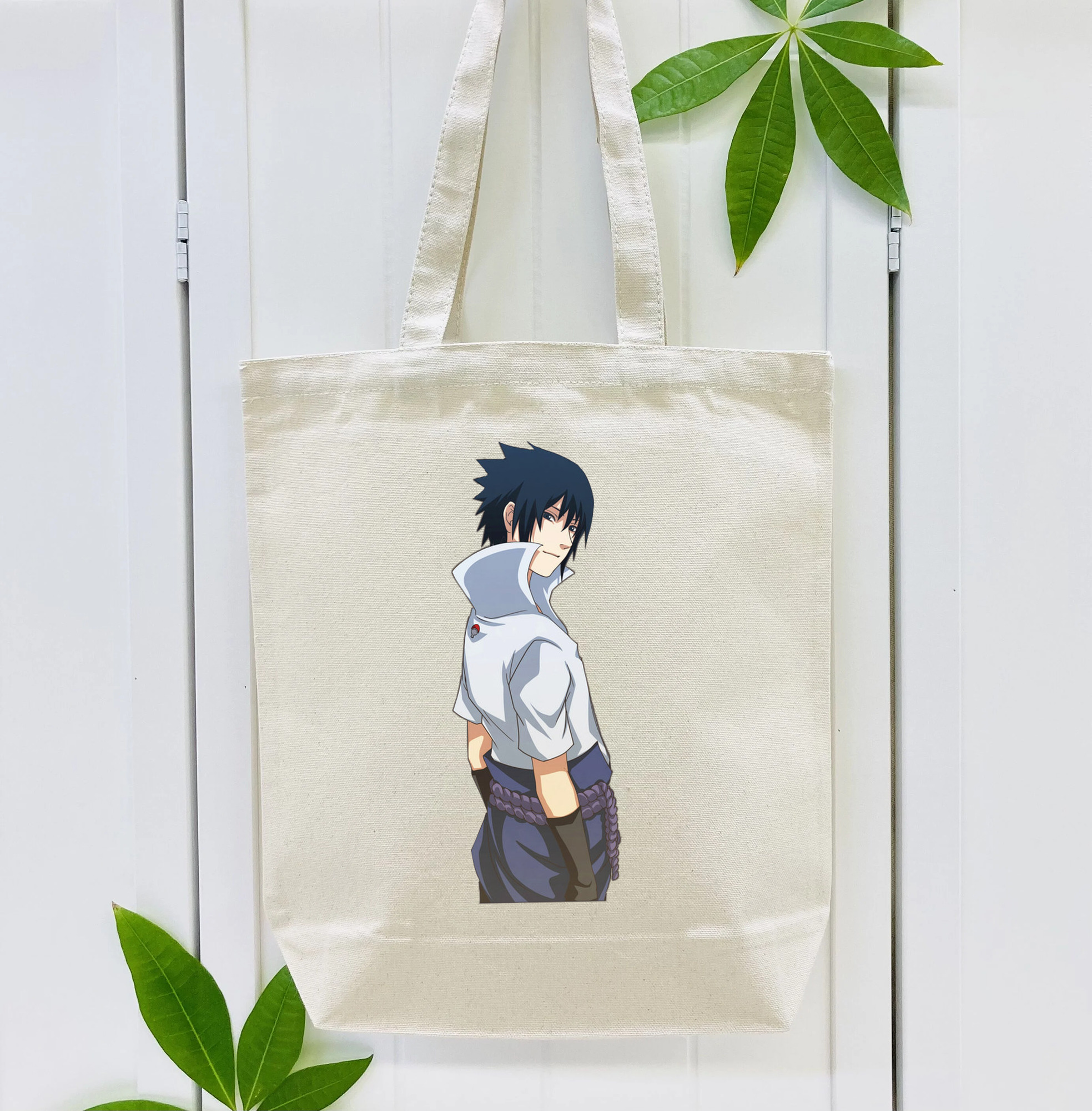 NARUTO -ナルト- うちは サスケ Uchiha Sasuke 縦型キャンバス生地手提げバッグ　トートバッグ