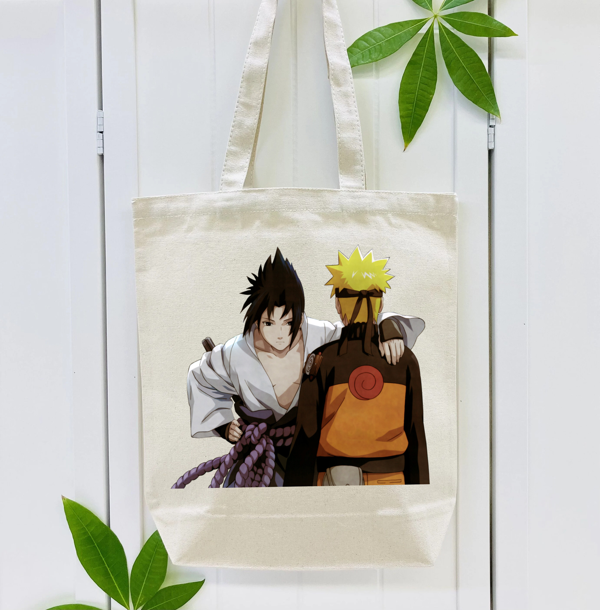 NARUTO -ナルト- うちは サスケ Uchiha Sasuke 縦型キャンバス生地手提げバッグ　トートバッグ