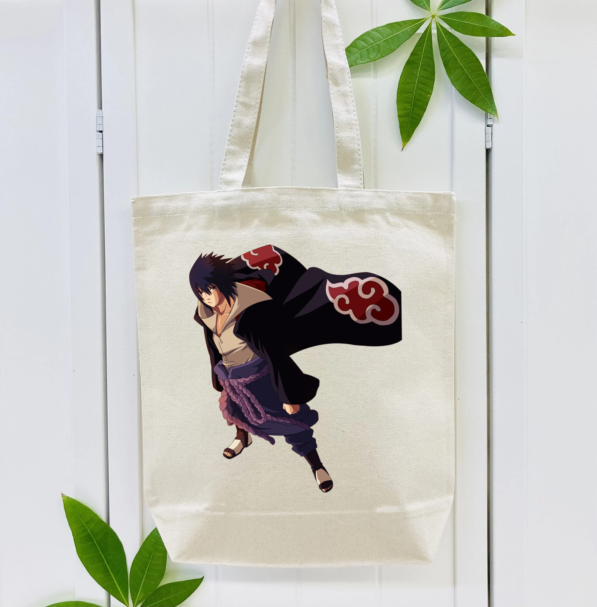 NARUTO -ナルト- うちは サスケ Uchiha Sasuke 縦型キャンバス生地手提げバッグ　トートバッグ
