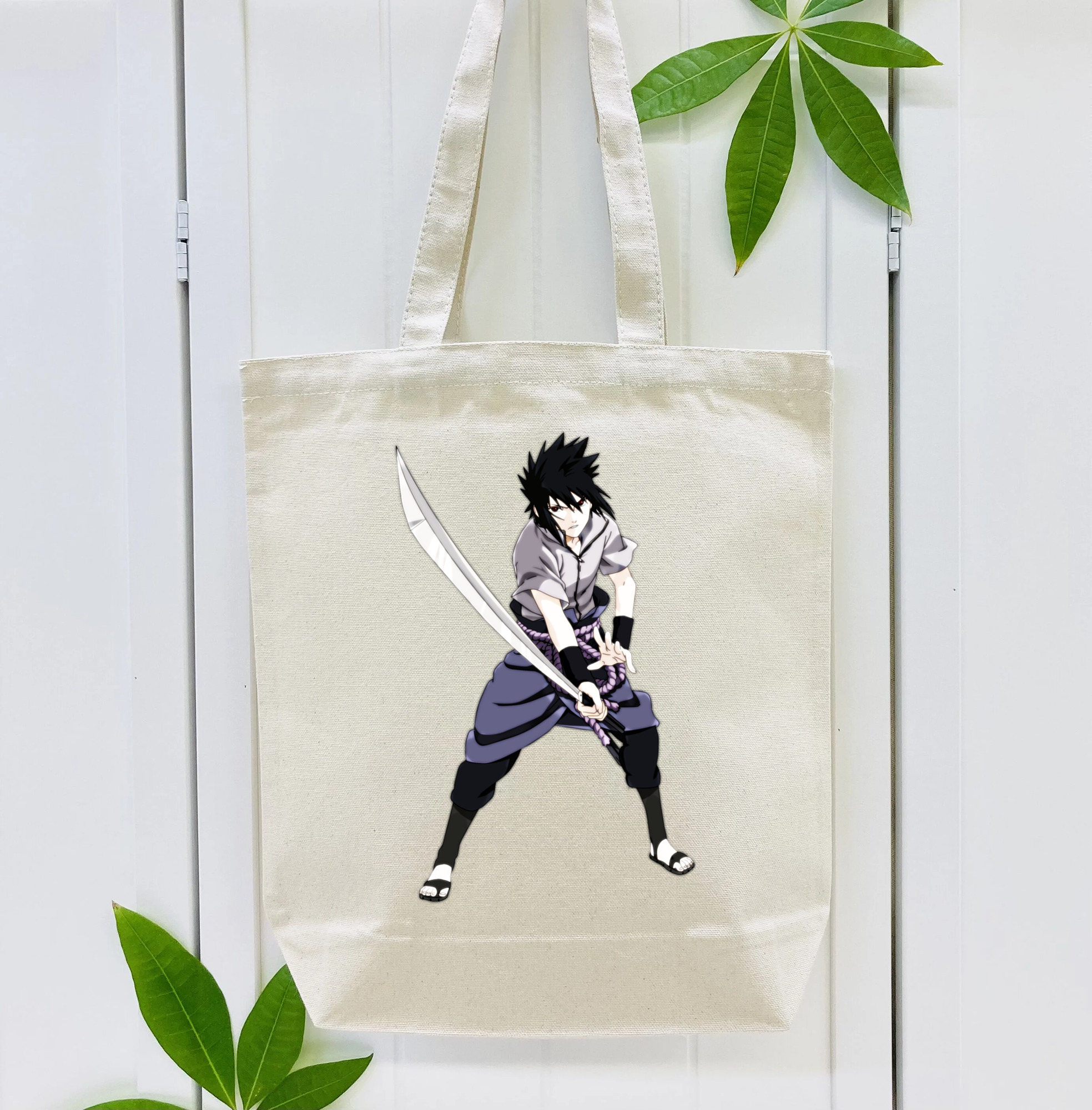 NARUTO -ナルト- うちは サスケ Uchiha Sasuke 縦型キャンバス生地手提げバッグ　トートバッグ