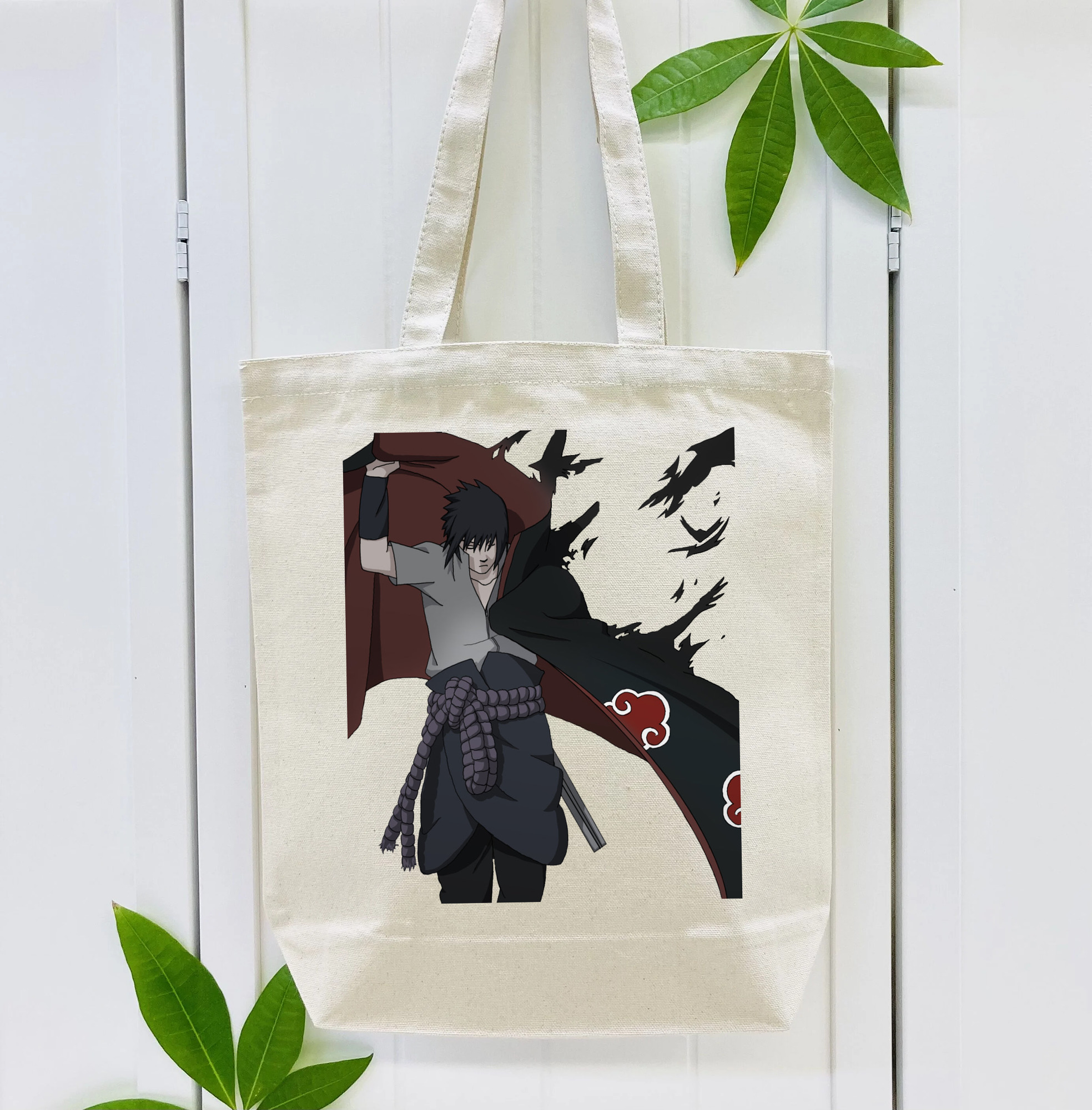 NARUTO -ナルト- うちは サスケ Uchiha Sasuke 縦型キャンバス生地手提げバッグ　トートバッグ