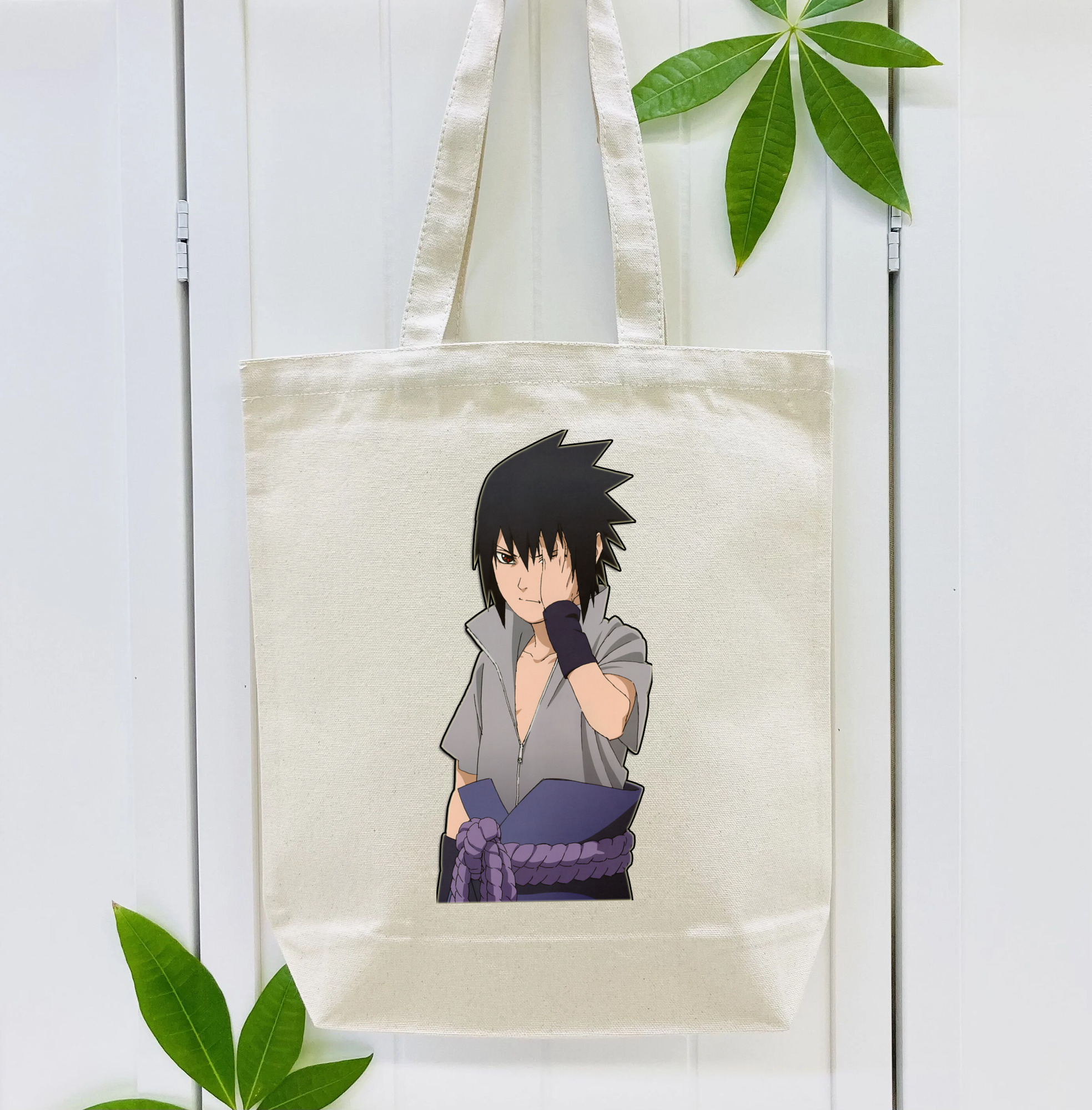 NARUTO -ナルト- うちは サスケ Uchiha Sasuke 縦型キャンバス生地手提げバッグ　トートバッグ