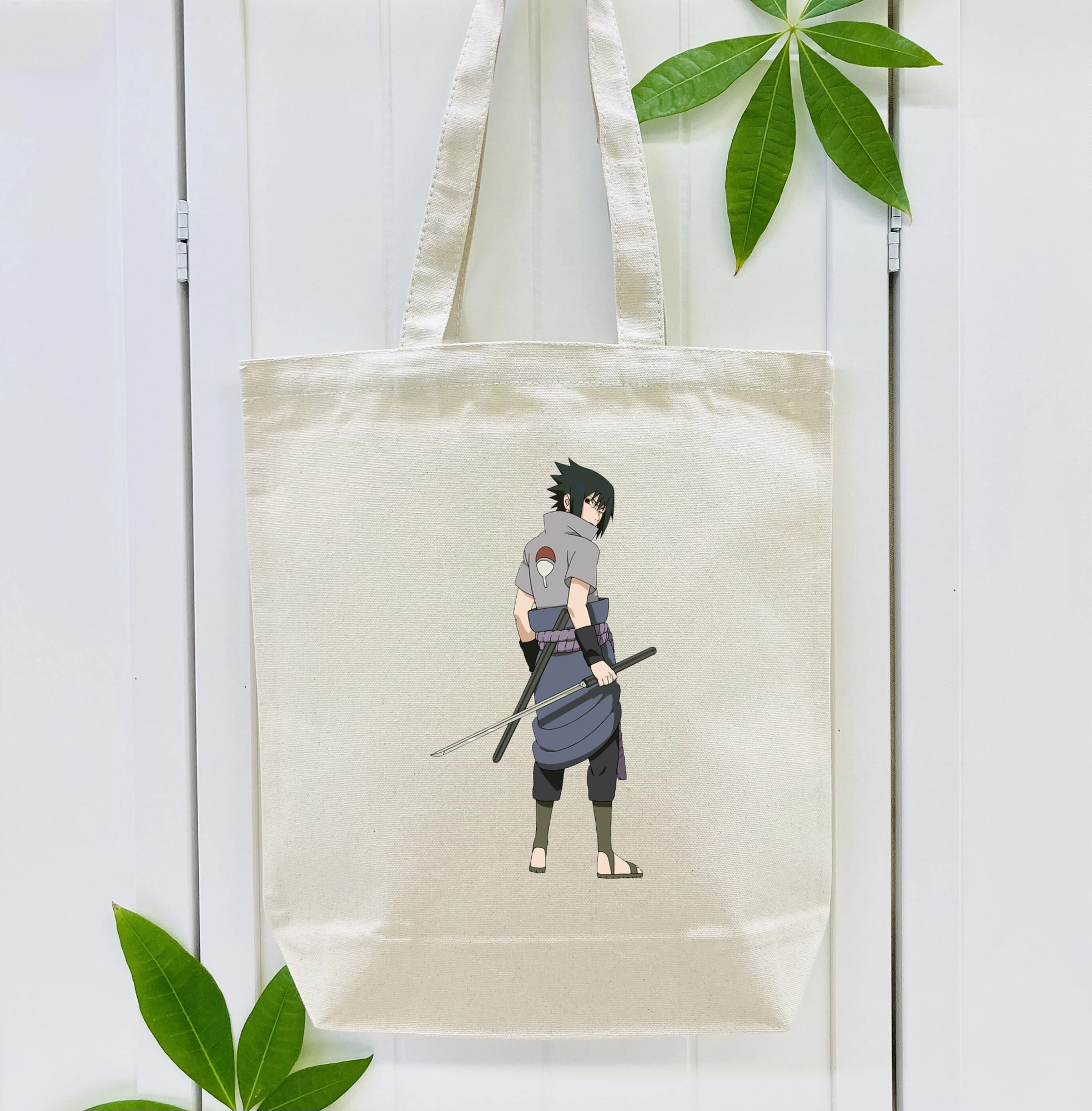 NARUTO -ナルト- うちは サスケ Uchiha Sasuke 縦型キャンバス生地手提げバッグ　トートバッグ