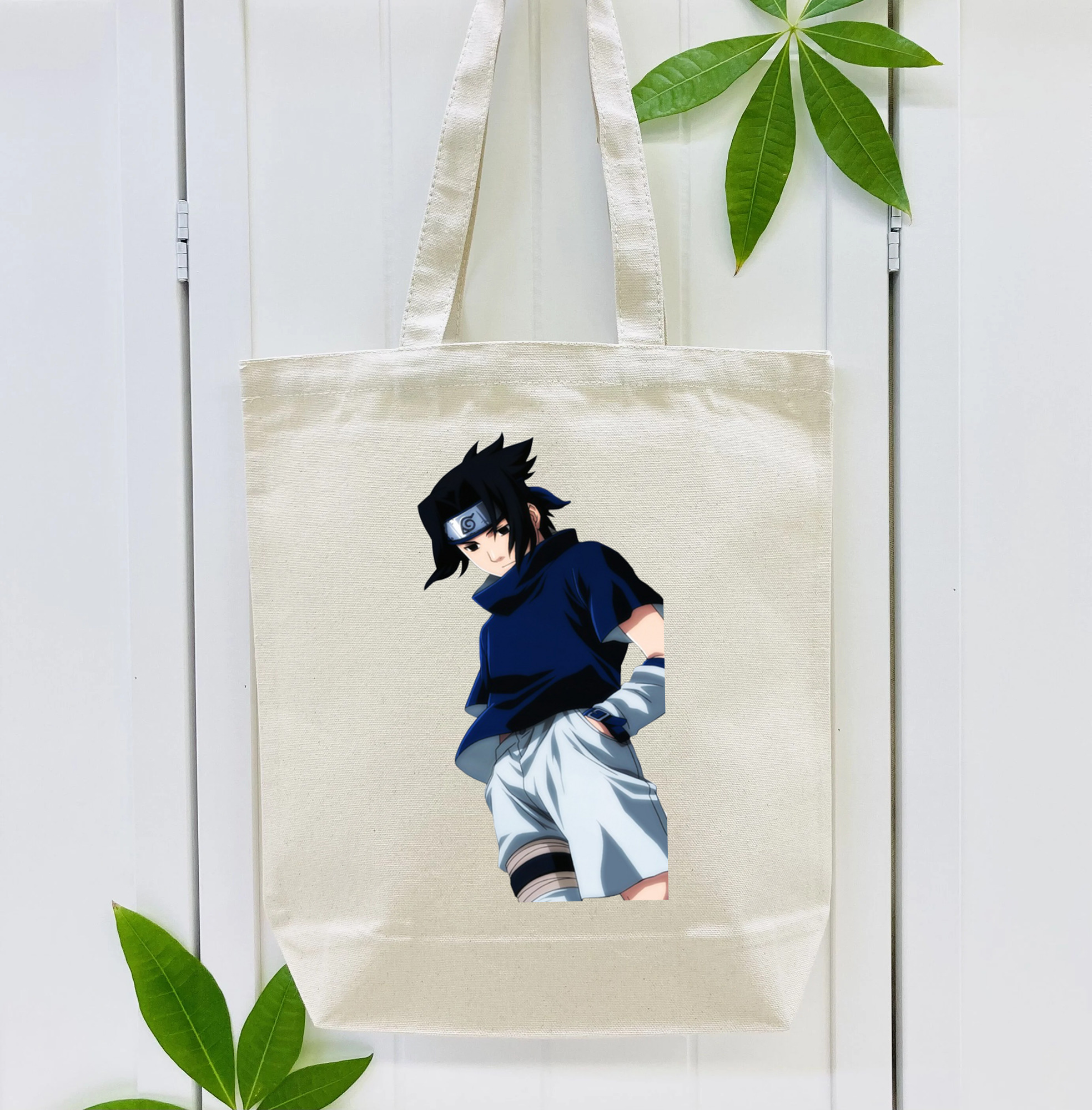 NARUTO -ナルト- うちは サスケ Uchiha Sasuke 縦型キャンバス生地手提げバッグ　トートバッグ