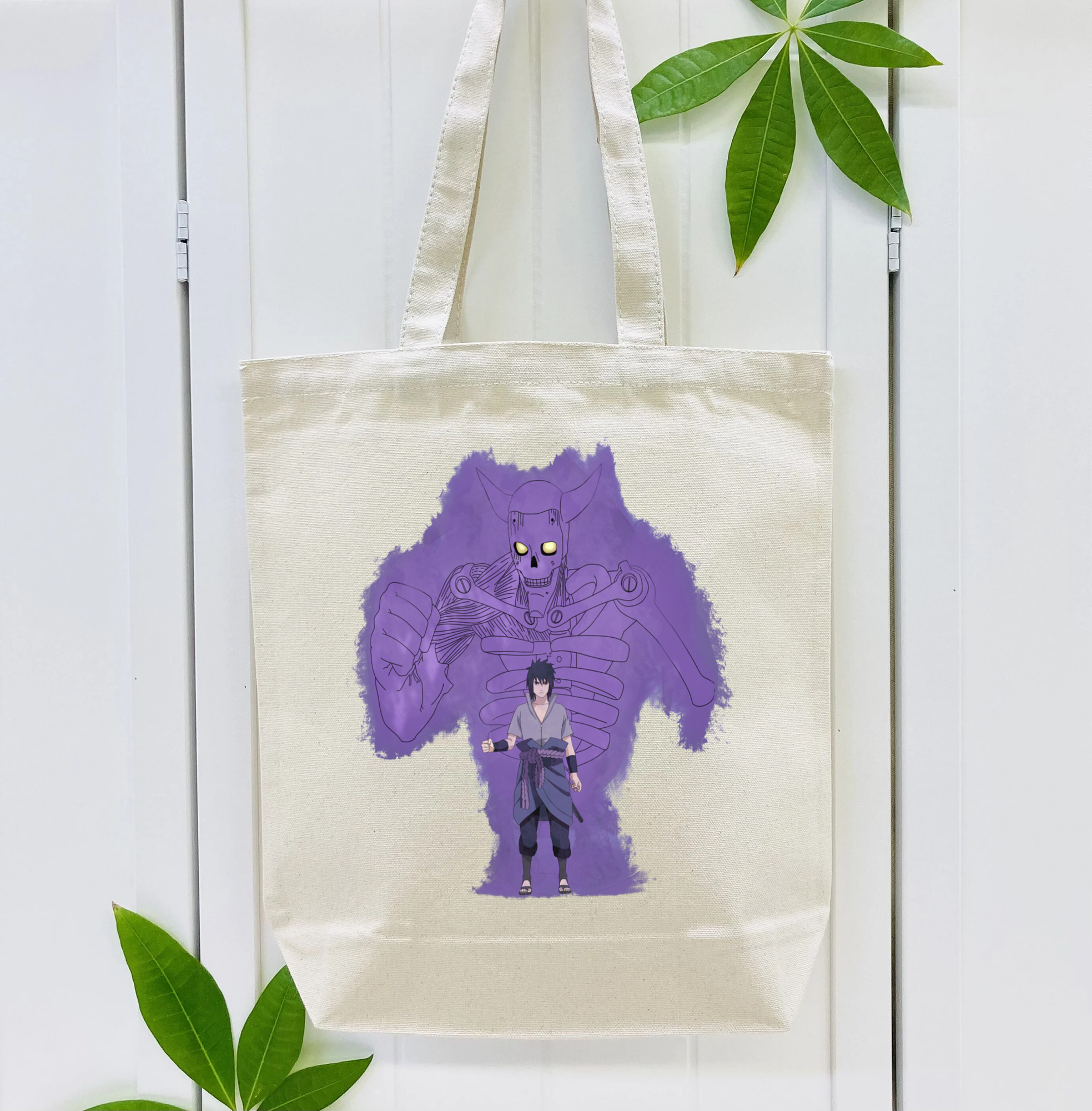 NARUTO -ナルト- うちは サスケ Uchiha Sasuke 縦型キャンバス生地手提げバッグ　トートバッグ
