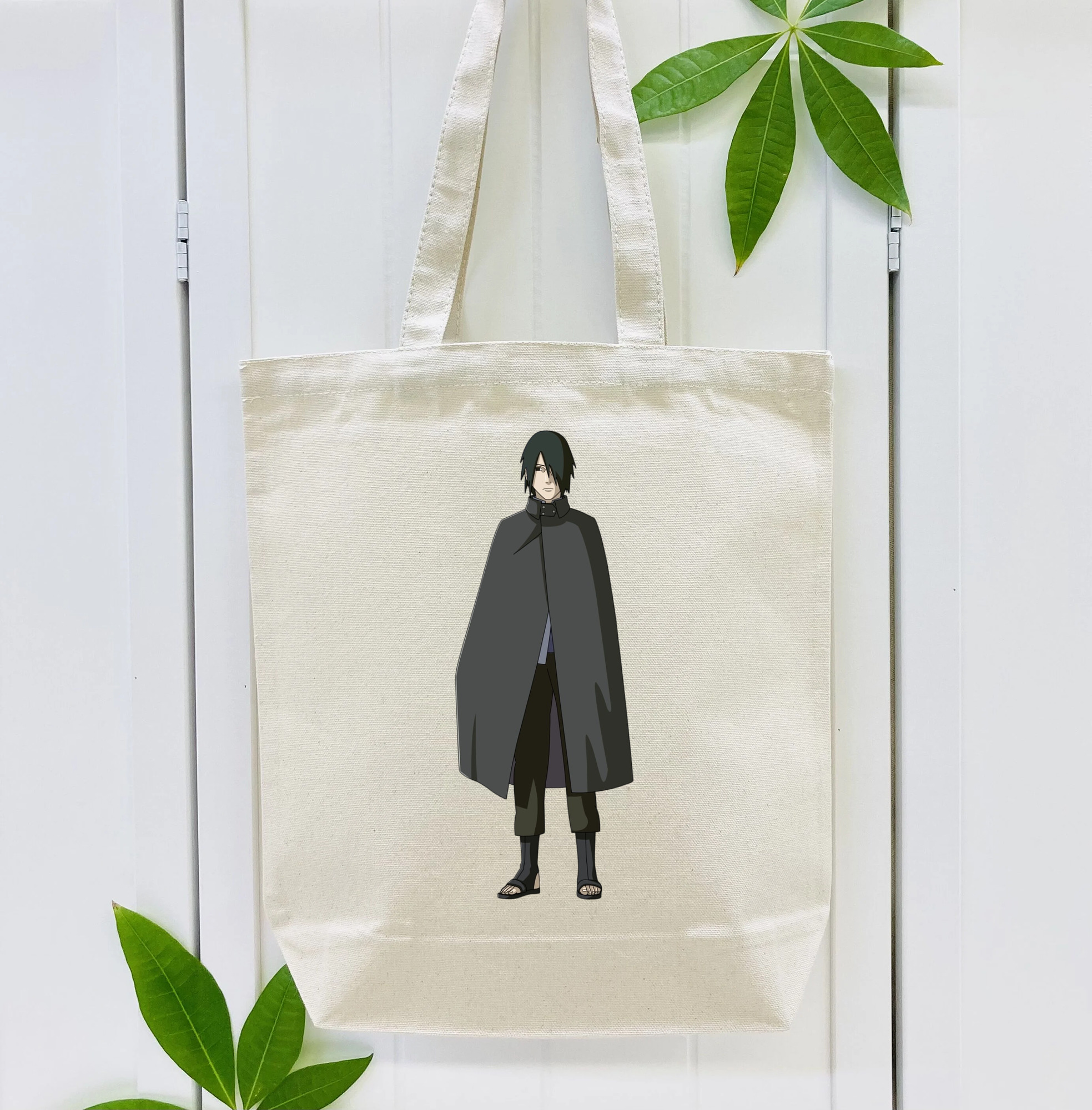 NARUTO -ナルト- うちは サスケ Uchiha Sasuke 縦型キャンバス生地手提げバッグ　トートバッグ