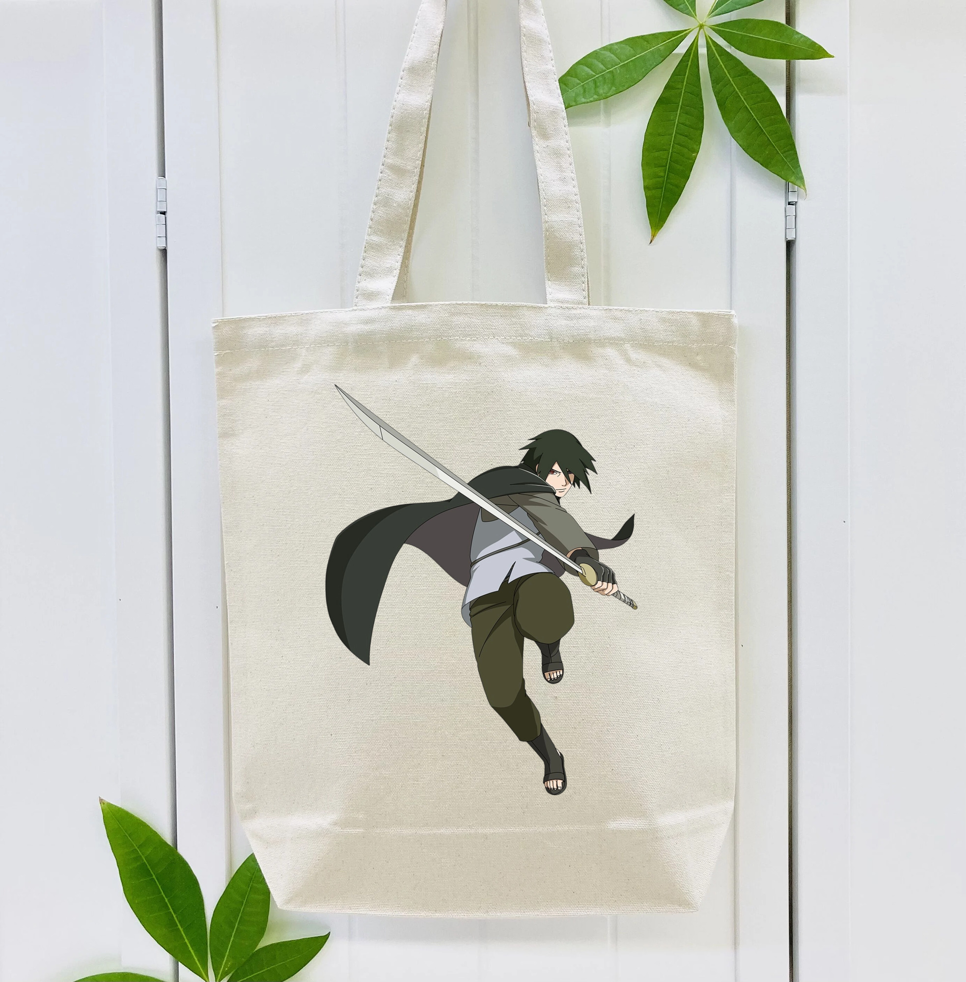 NARUTO -ナルト- うちは サスケ Uchiha Sasuke 縦型キャンバス生地手提げバッグ　トートバッグ