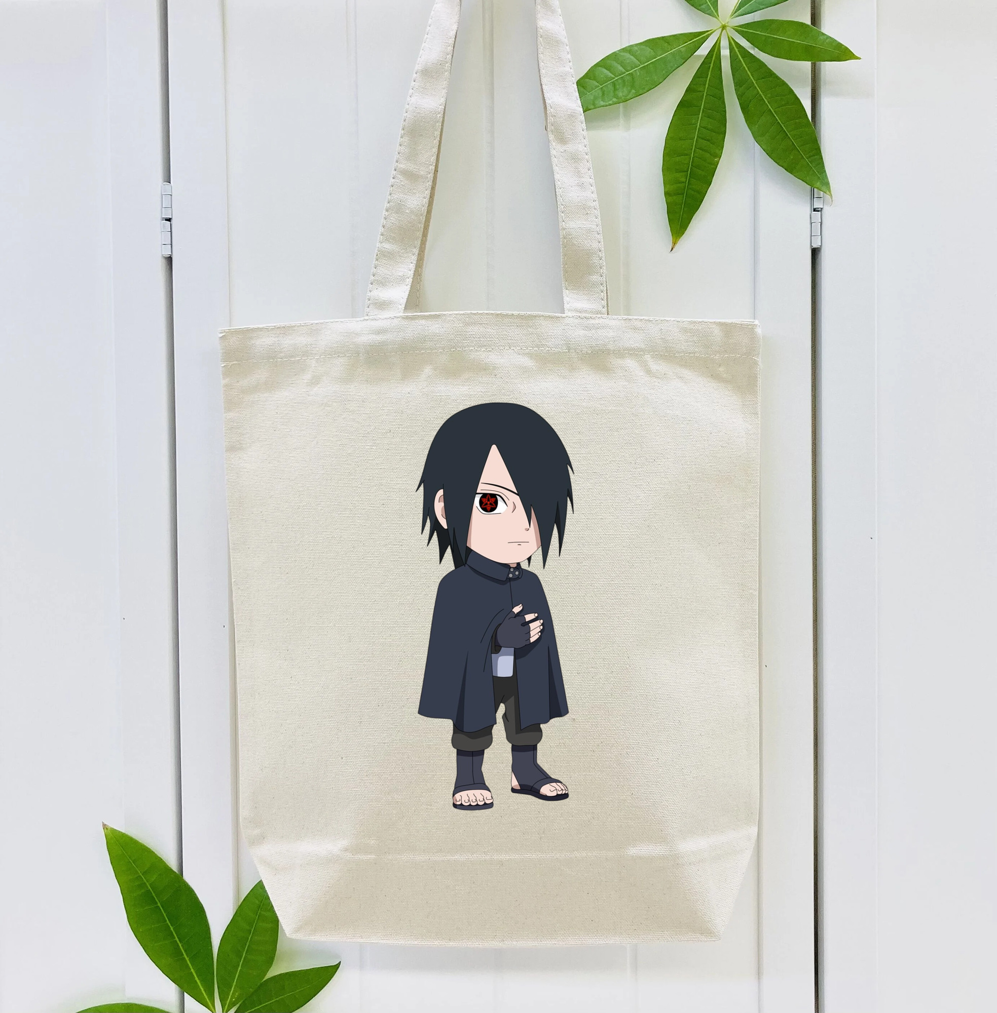 NARUTO -ナルト- うちは サスケ Uchiha Sasuke 縦型キャンバス生地手提げバッグ　トートバッグ
