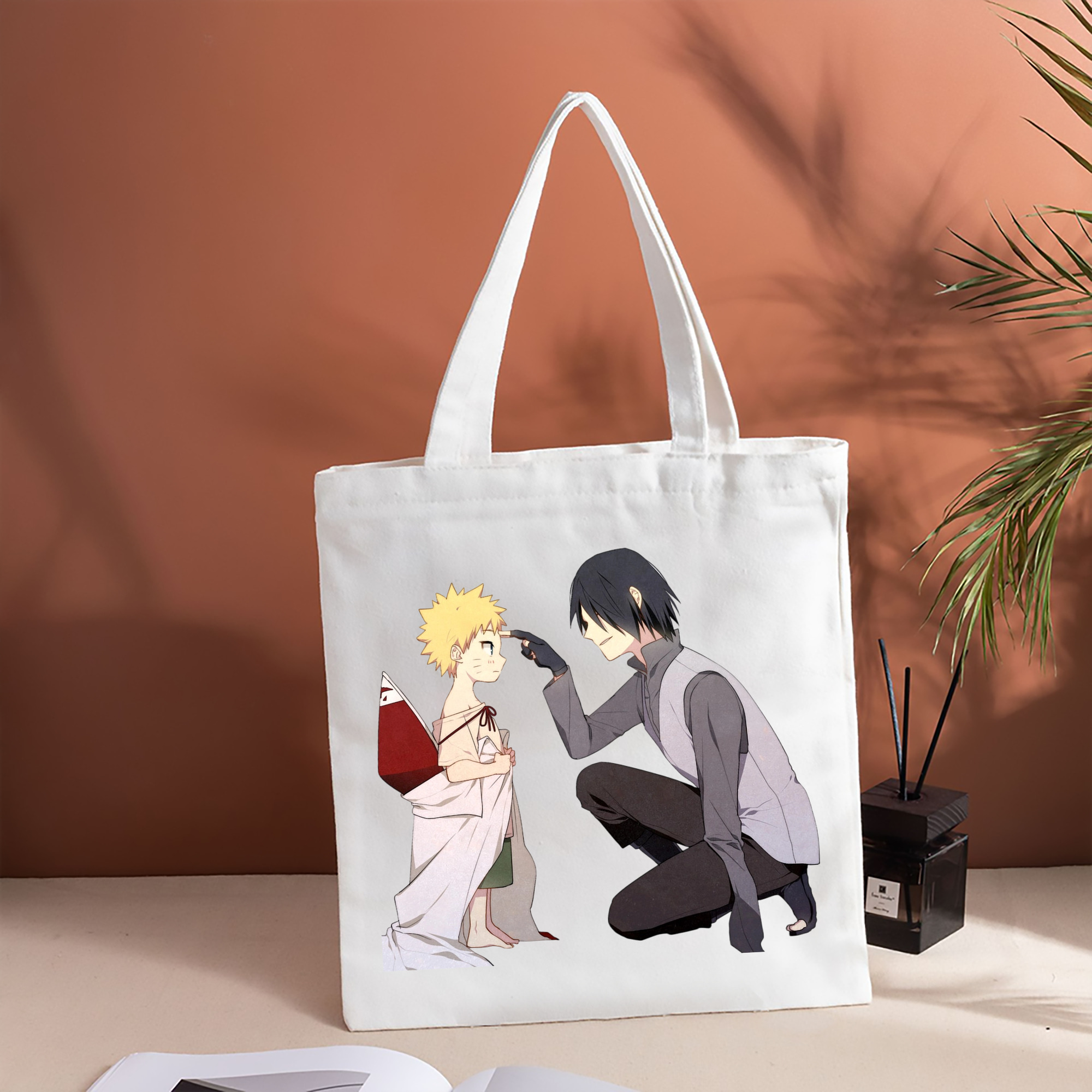 NARUTO -ナルト- うちは サスケ Uchiha Sasuke 縦型キャンバス生地手提げバッグ　トートバッグ
