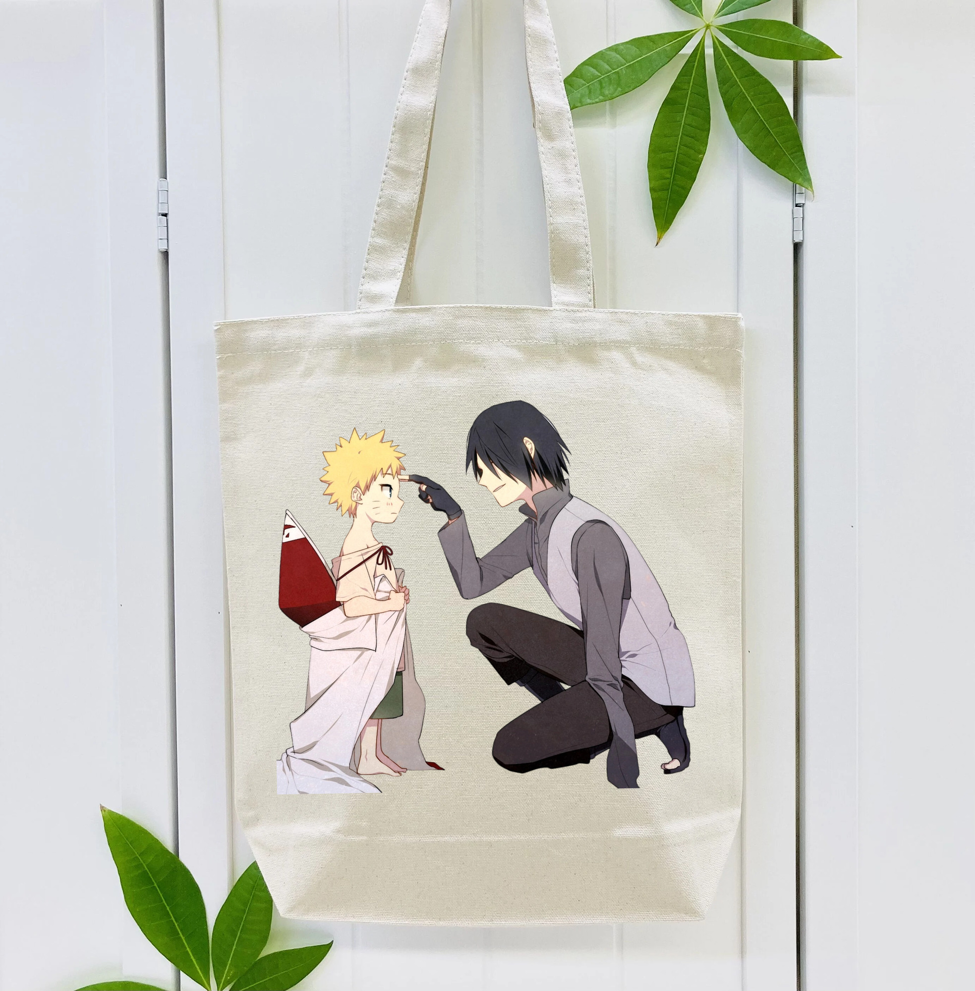 NARUTO -ナルト- うちは サスケ Uchiha Sasuke 縦型キャンバス生地手提げバッグ　トートバッグ