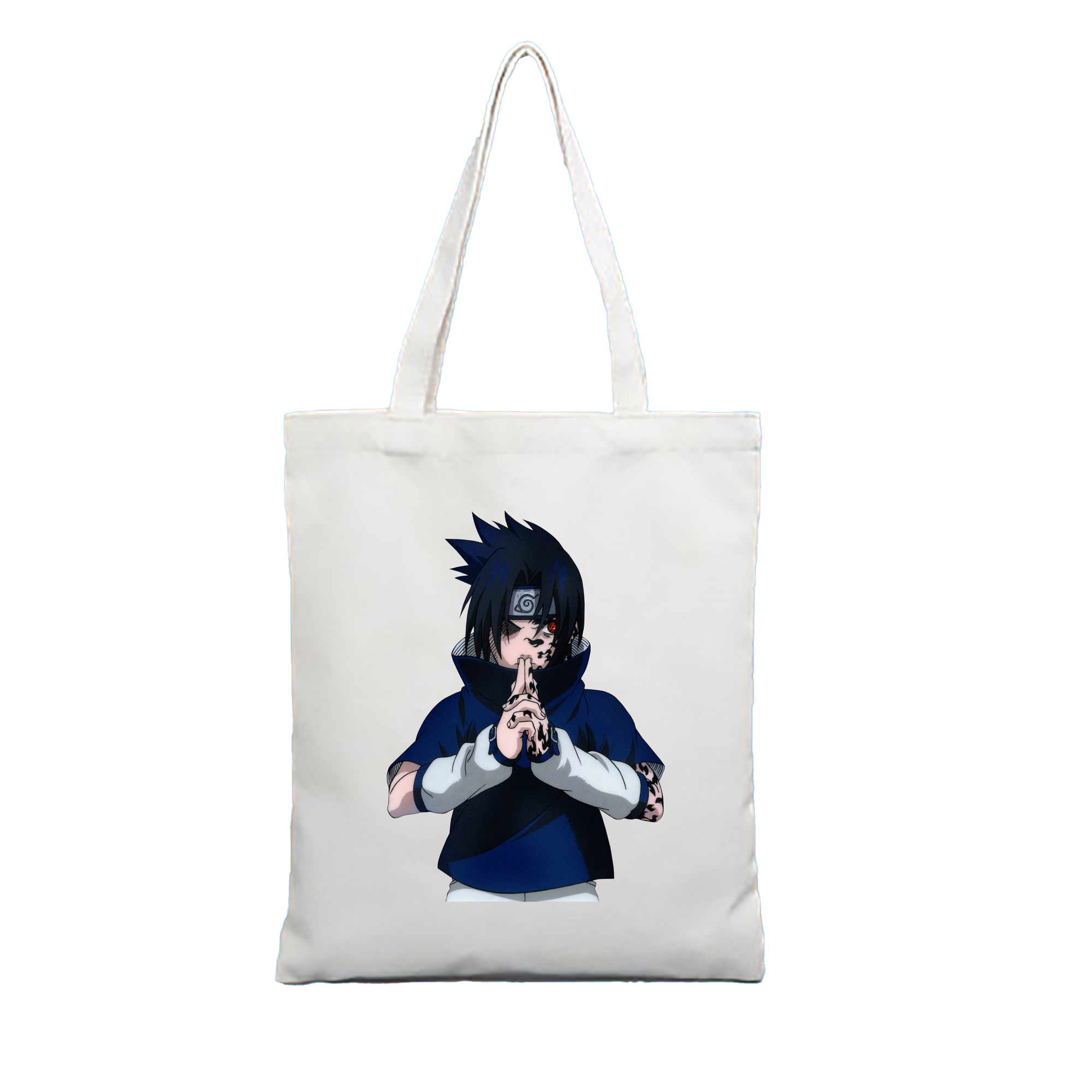 （画像用） NARUTO -ナルト- うちは サスケ Uchiha Sasuke 縦型キャンバス生地手提げバッグ　トートバッグ