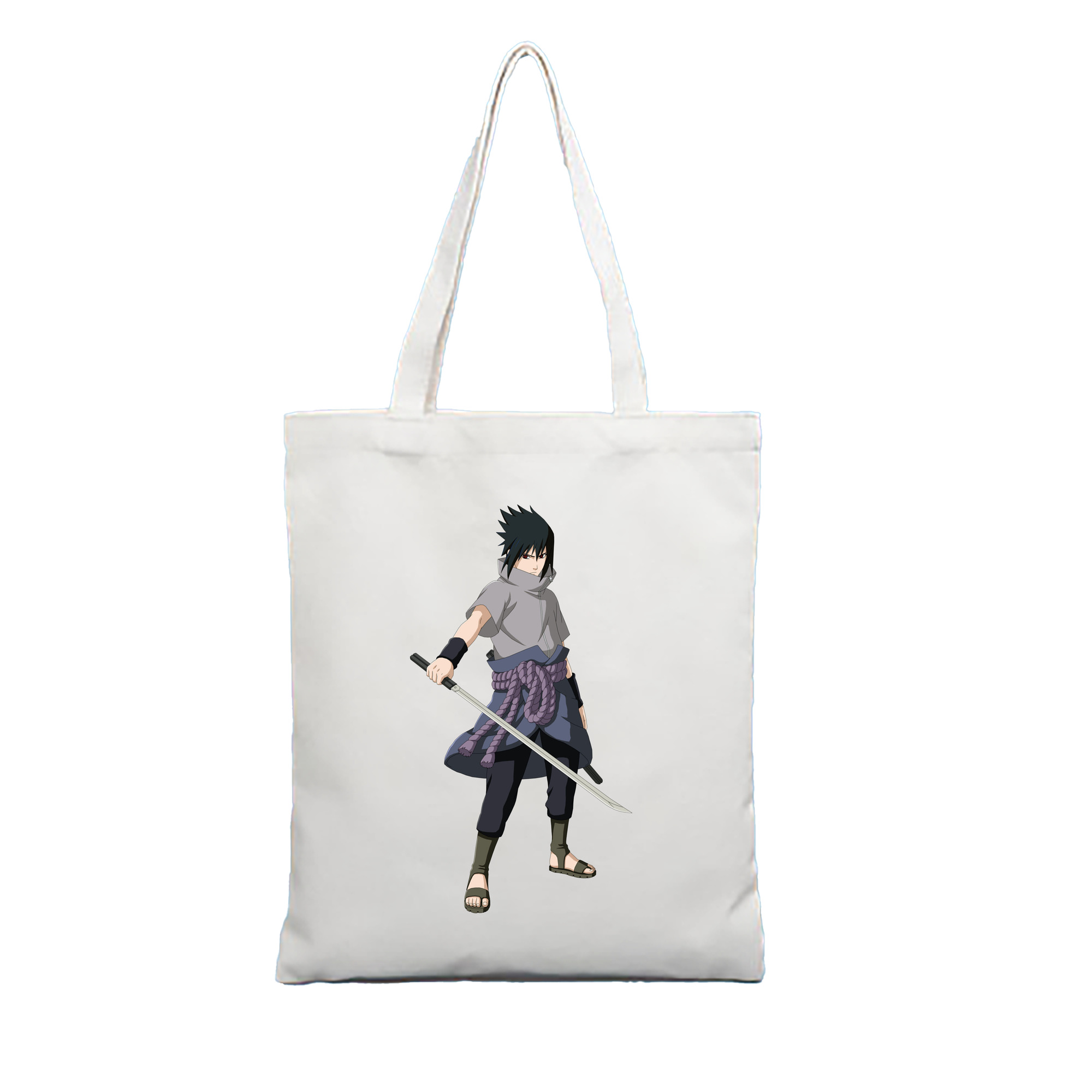 （画像用） NARUTO -ナルト- うちは サスケ Uchiha Sasuke 縦型キャンバス生地手提げバッグ　トートバッグ