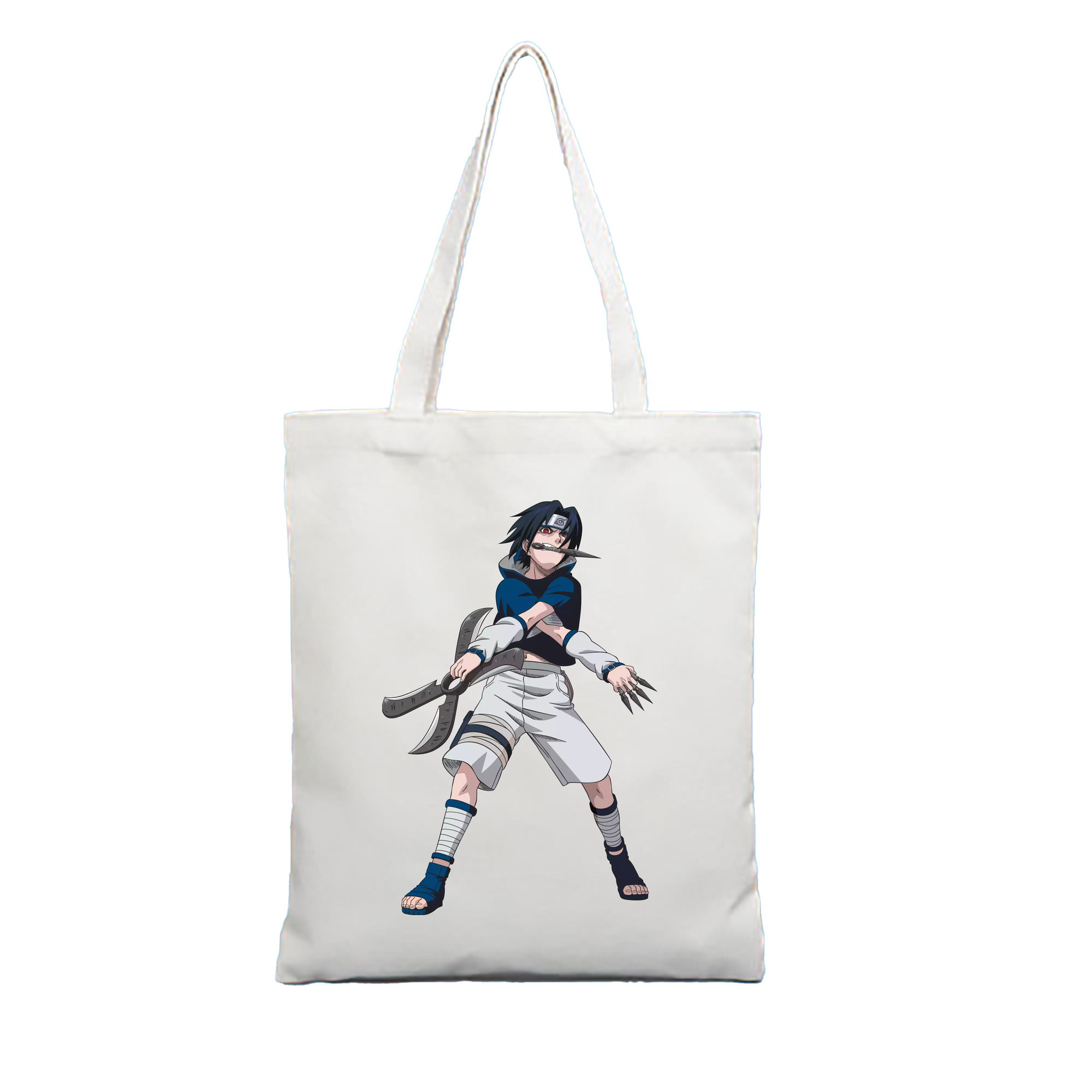 （画像用） NARUTO -ナルト- うちは サスケ Uchiha Sasuke 縦型キャンバス生地手提げバッグ　トートバッグ