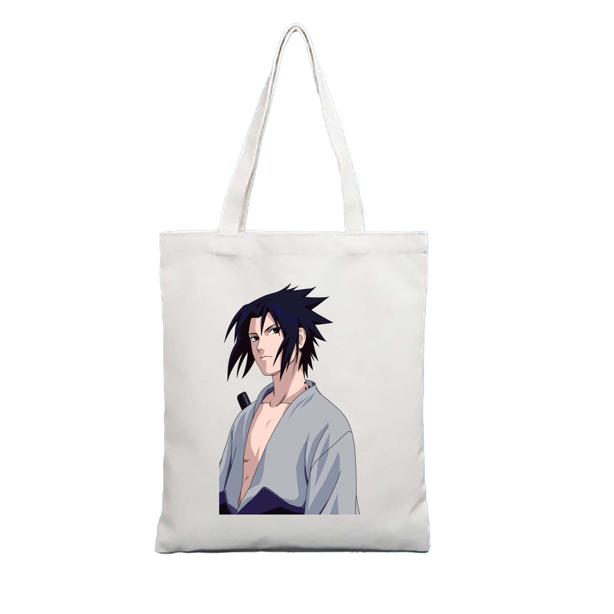 （画像用） NARUTO -ナルト- うちは サスケ Uchiha Sasuke 縦型キャンバス生地手提げバッグ　トートバッグ