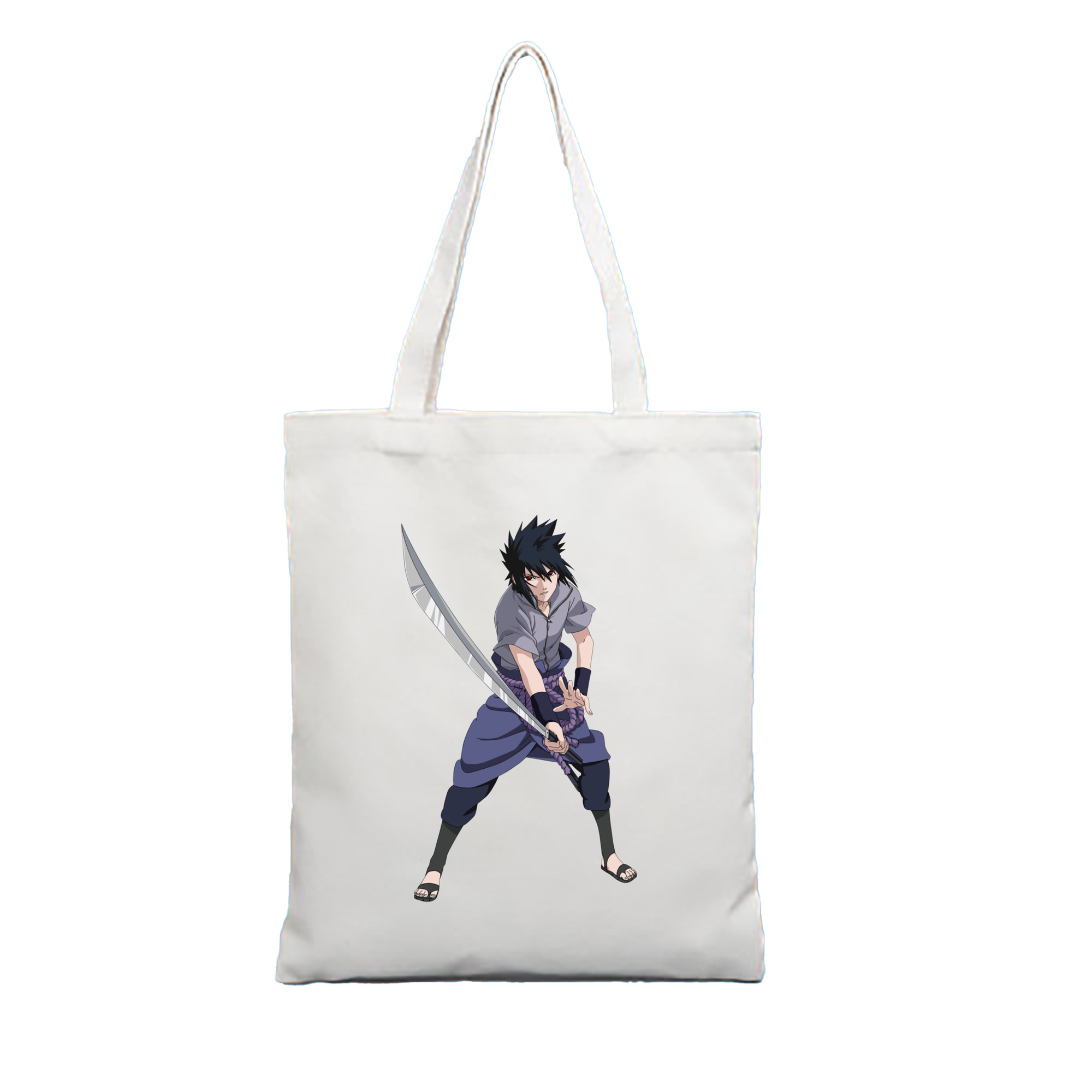 （画像用） NARUTO -ナルト- うちは サスケ Uchiha Sasuke 縦型キャンバス生地手提げバッグ　トートバッグ