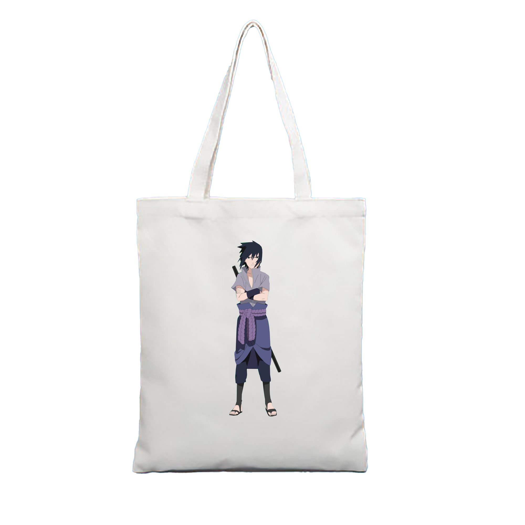 （画像用） NARUTO -ナルト- うちは サスケ Uchiha Sasuke 縦型キャンバス生地手提げバッグ　トートバッグ