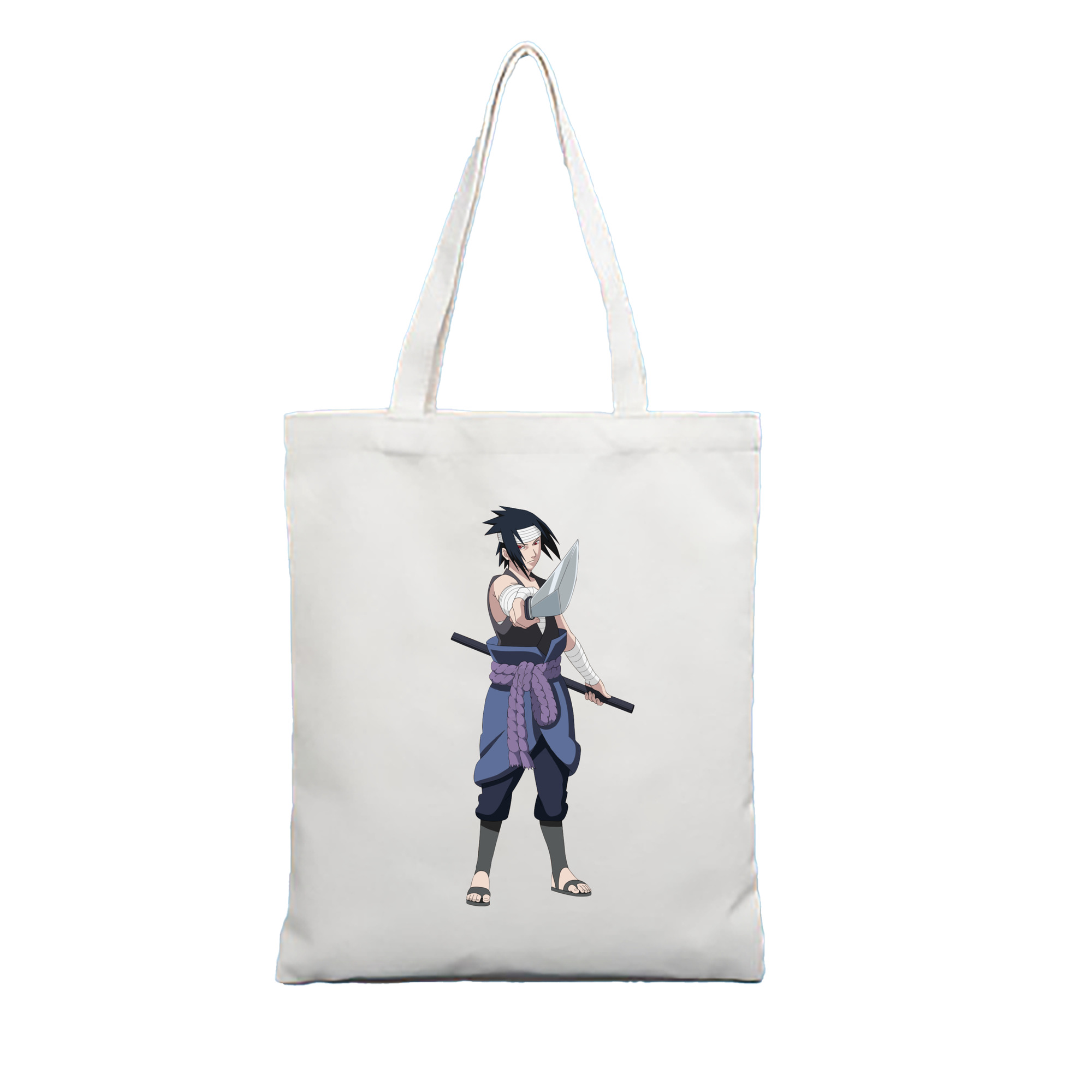 （画像用） NARUTO -ナルト- うちは サスケ Uchiha Sasuke 縦型キャンバス生地手提げバッグ　トートバッグ
