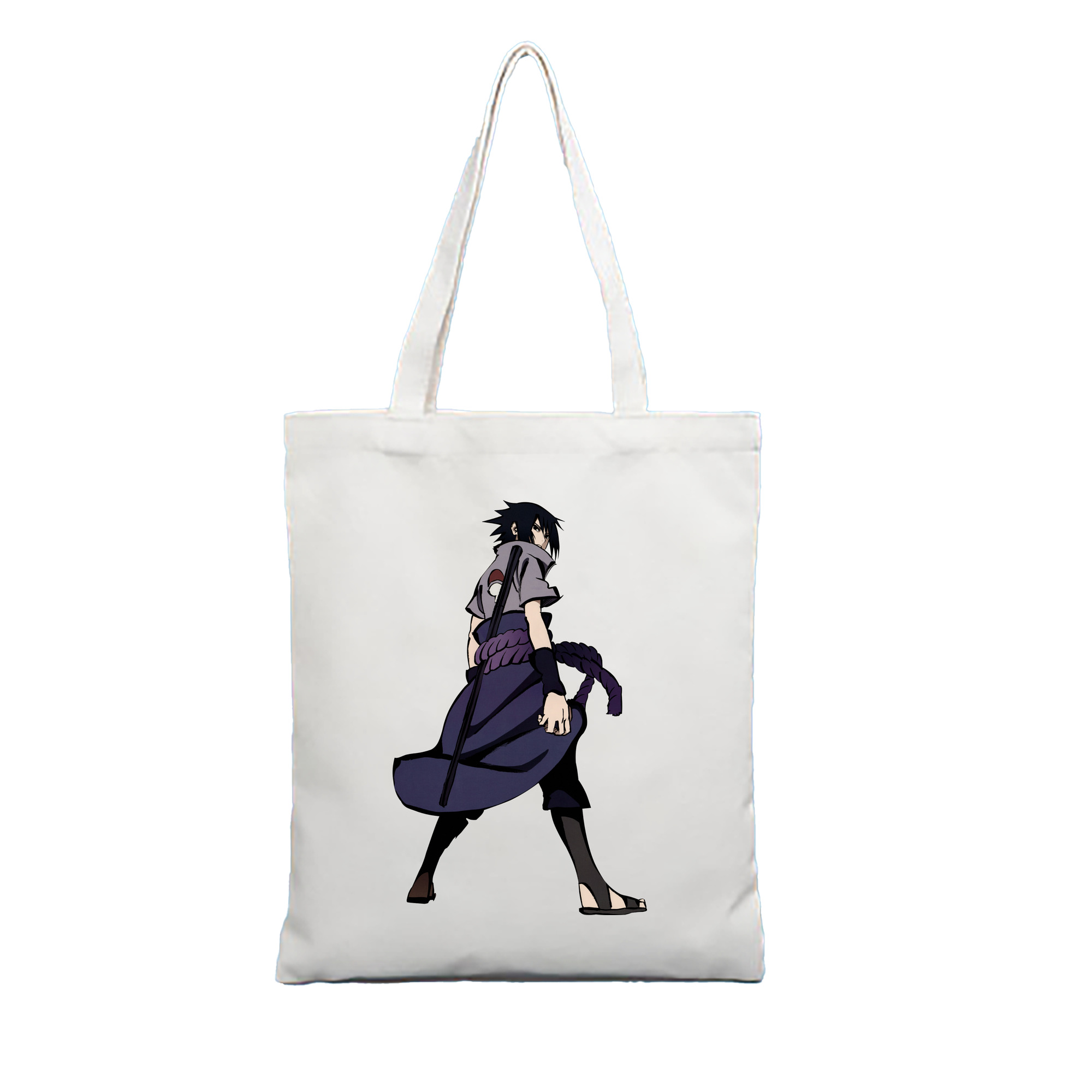 （画像用） NARUTO -ナルト- うちは サスケ Uchiha Sasuke 縦型キャンバス生地手提げバッグ　トートバッグ