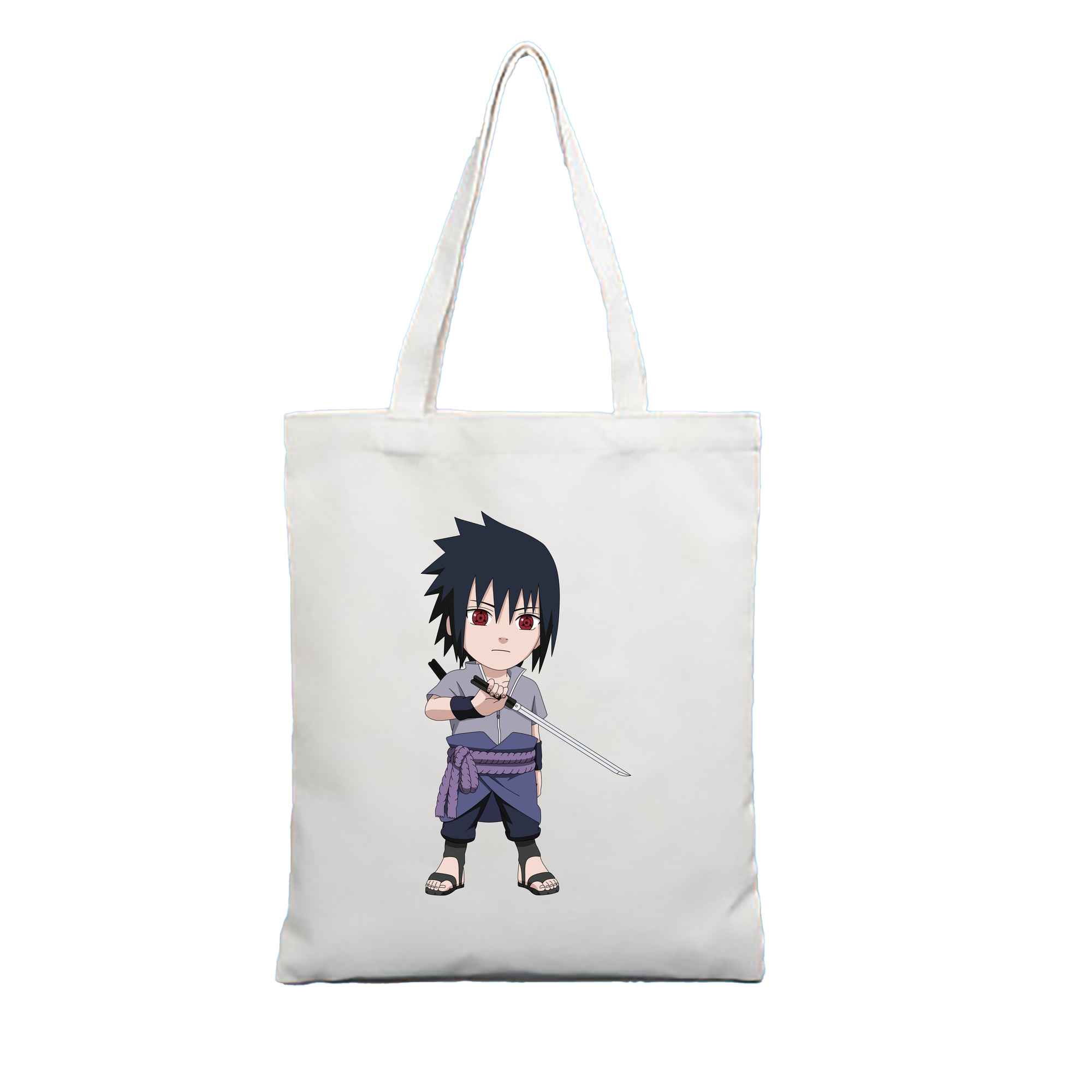 （画像用） NARUTO -ナルト- うちは サスケ Uchiha Sasuke 縦型キャンバス生地手提げバッグ　トートバッグ