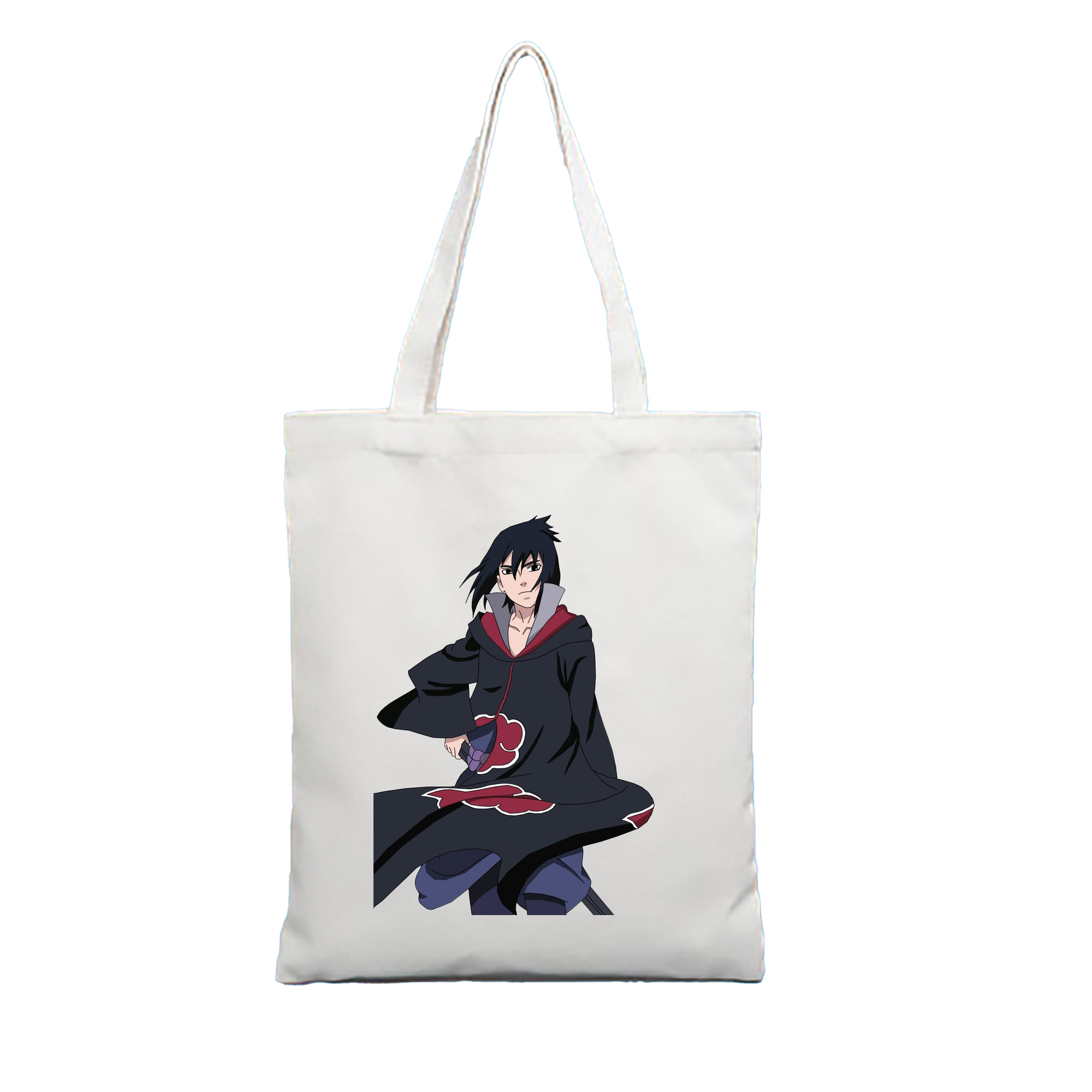 （画像用） NARUTO -ナルト- うちは サスケ Uchiha Sasuke 縦型キャンバス生地手提げバッグ　トートバッグ