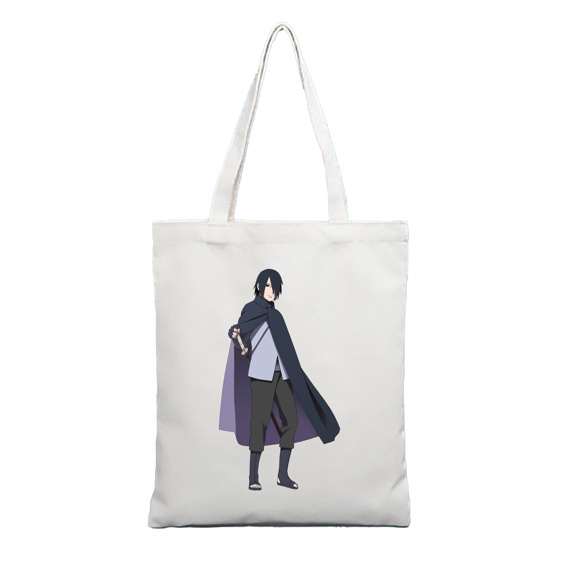 （画像用） NARUTO -ナルト- うちは サスケ Uchiha Sasuke 縦型キャンバス生地手提げバッグ　トートバッグ