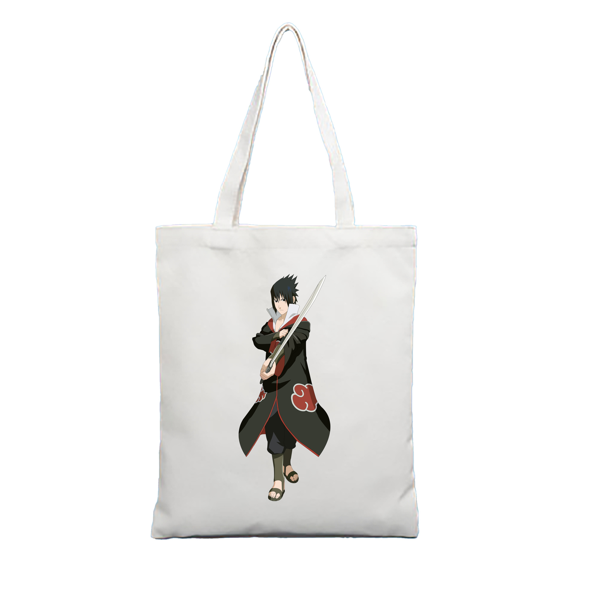 （画像用） NARUTO -ナルト- うちは サスケ Uchiha Sasuke 縦型キャンバス生地手提げバッグ　トートバッグ