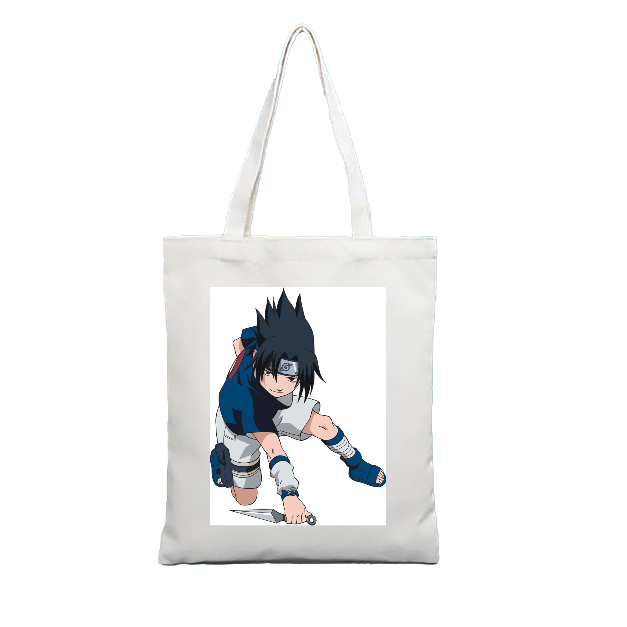 （画像用） NARUTO -ナルト- うちは サスケ Uchiha Sasuke 縦型キャンバス生地手提げバッグ　トートバッグ