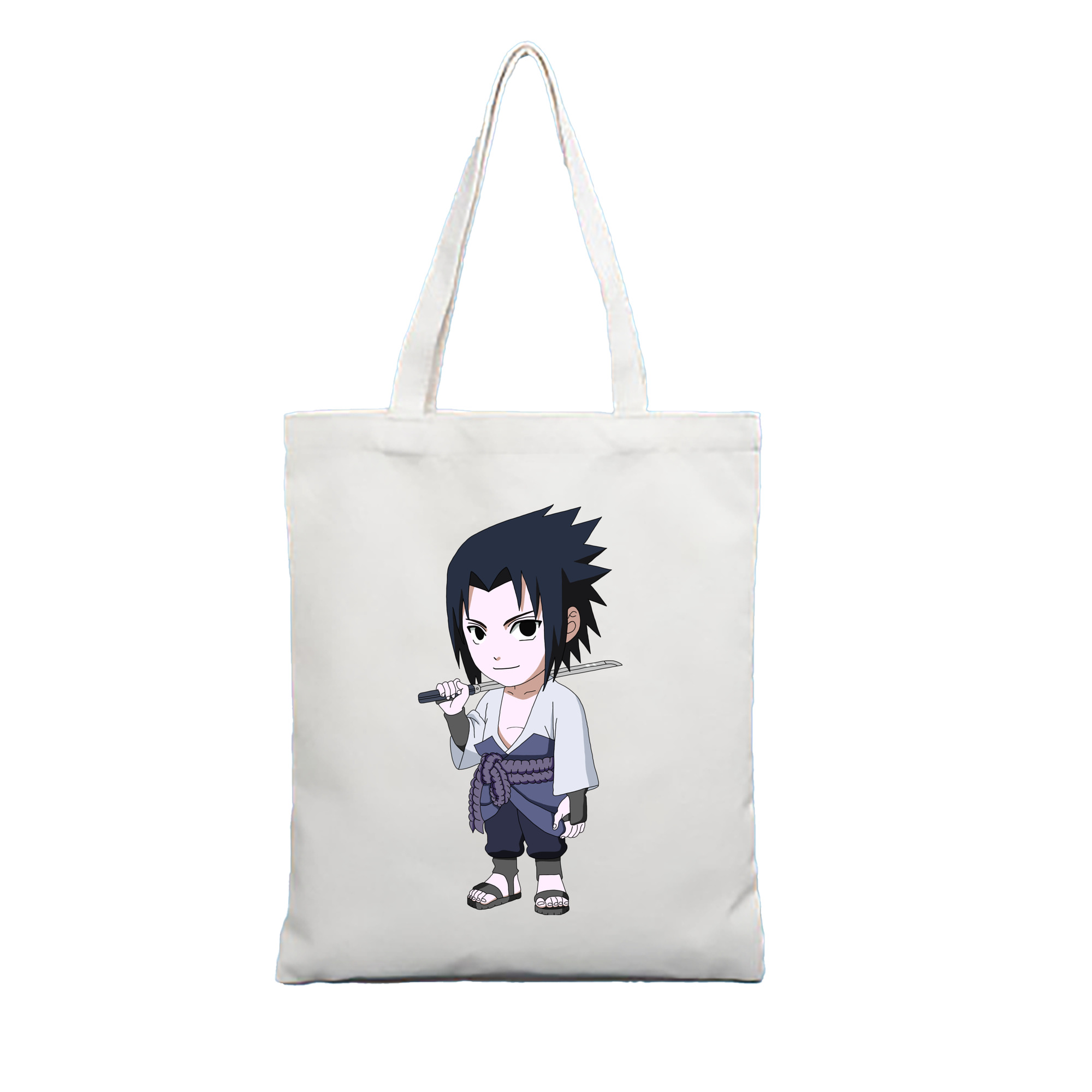 （画像用） NARUTO -ナルト- うちは サスケ Uchiha Sasuke 縦型キャンバス生地手提げバッグ　トートバッグ