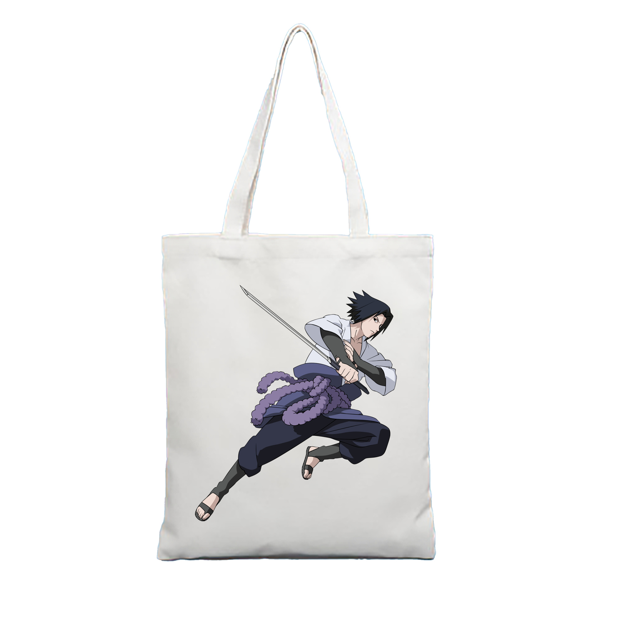 （画像用） NARUTO -ナルト- うちは サスケ Uchiha Sasuke 縦型キャンバス生地手提げバッグ　トートバッグ
