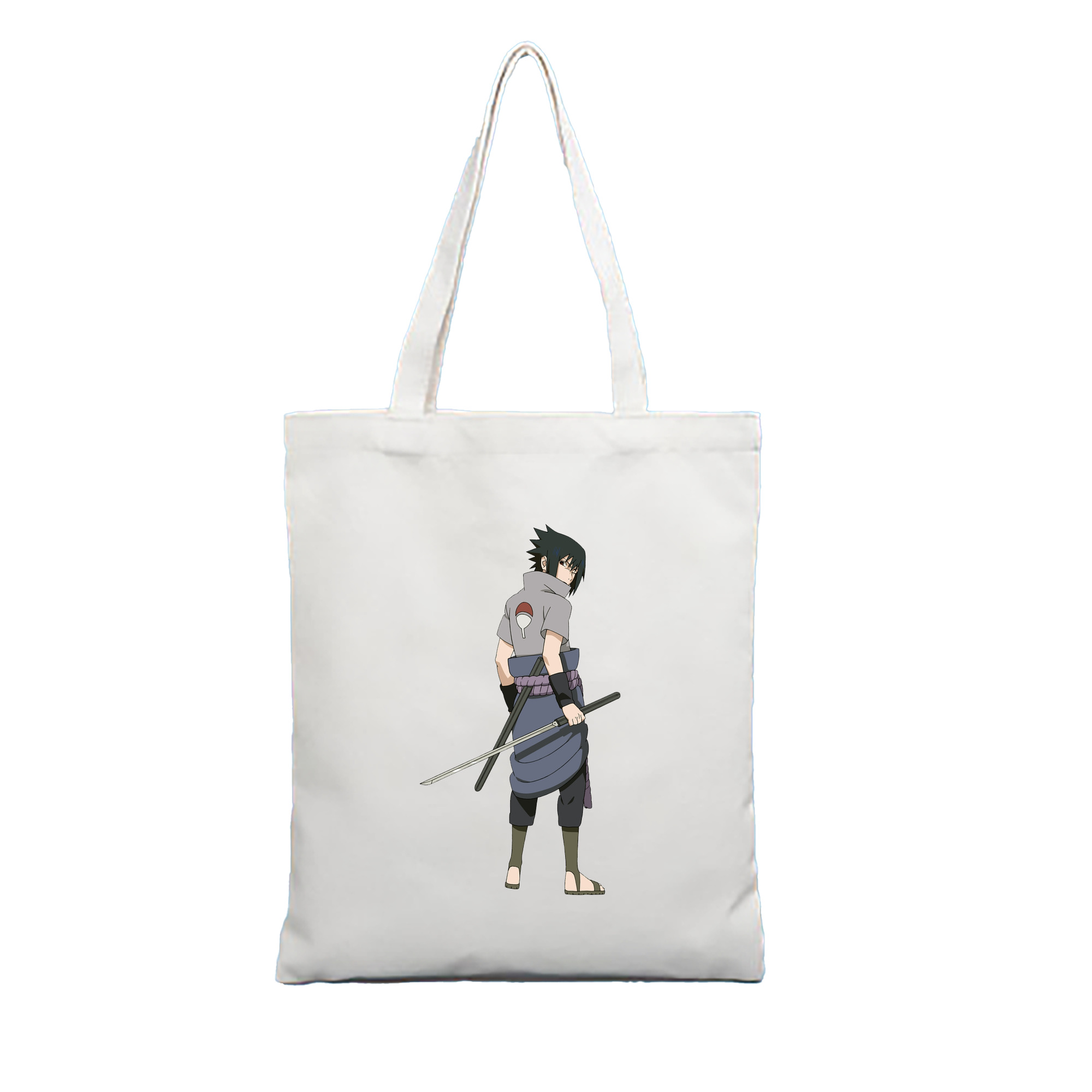 （画像用） NARUTO -ナルト- うちは サスケ Uchiha Sasuke 縦型キャンバス生地手提げバッグ　トートバッグ