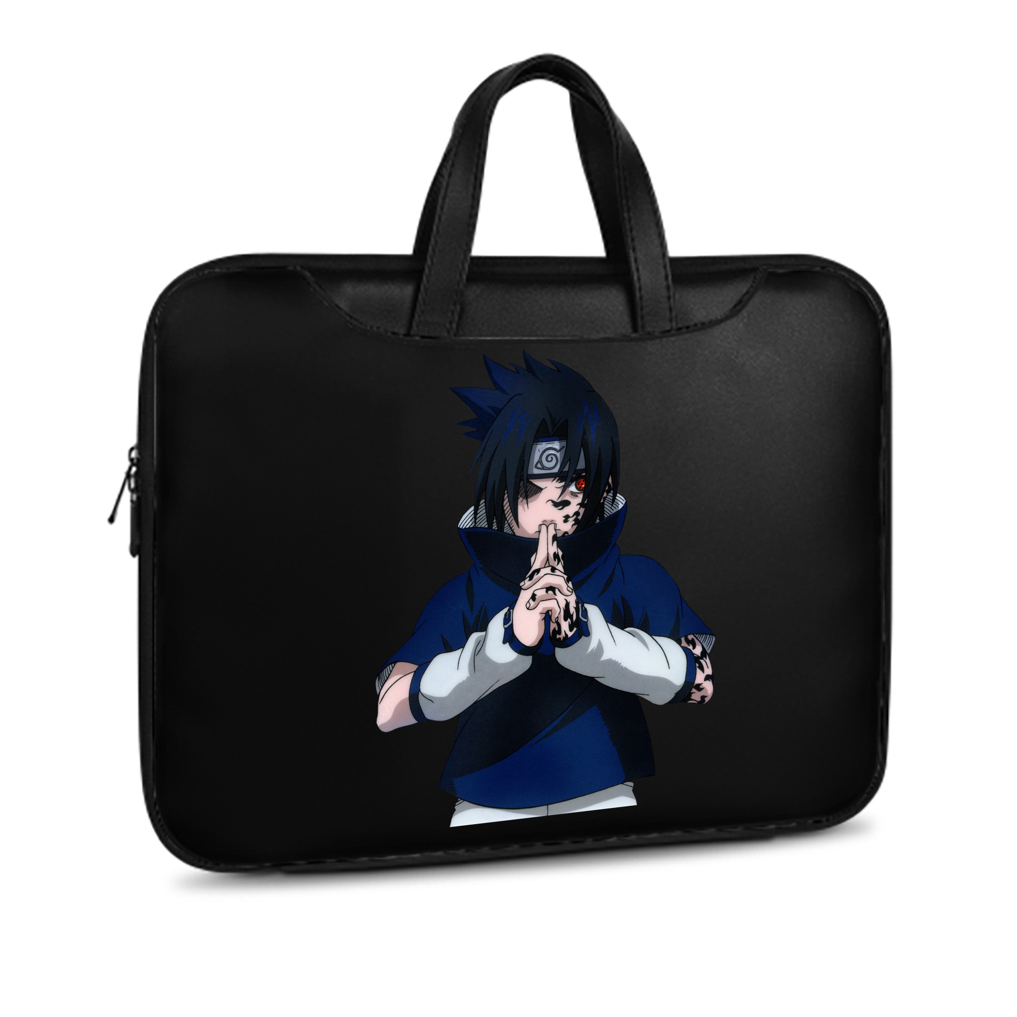（画像用） NARUTO -ナルト- うちは サスケ Uchiha Sasuke レザーラップトップバッグ　ノートパソコンケース