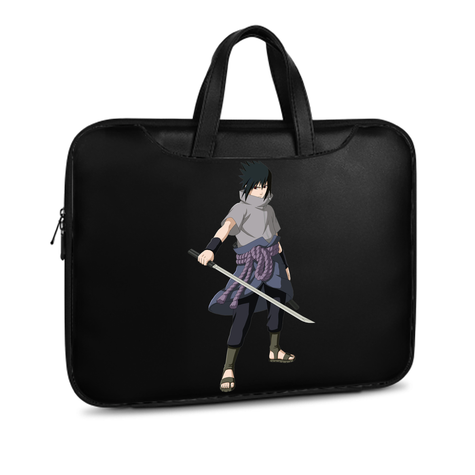 （画像用） NARUTO -ナルト- うちは サスケ Uchiha Sasuke レザーラップトップバッグ　ノートパソコンケース