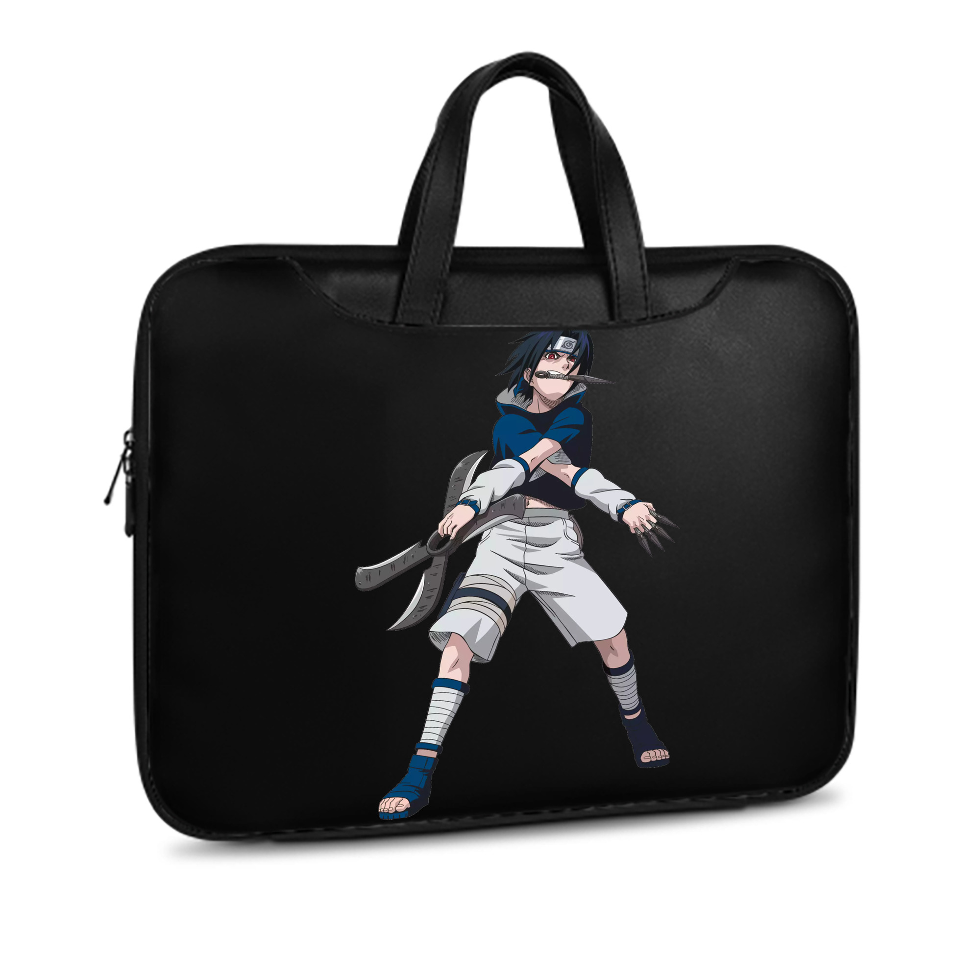 （画像用） NARUTO -ナルト- うちは サスケ Uchiha Sasuke レザーラップトップバッグ　ノートパソコンケース