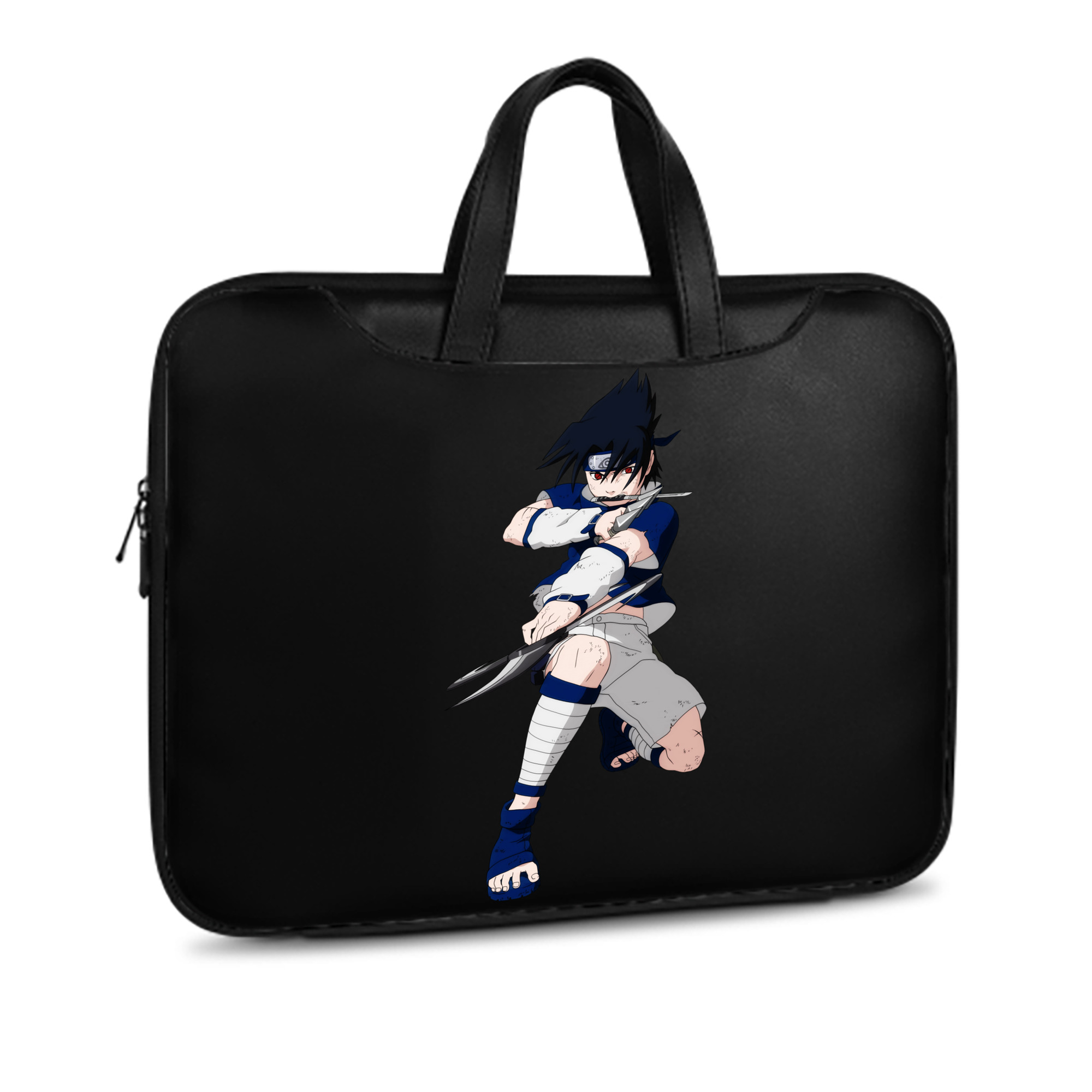 （画像用） NARUTO -ナルト- うちは サスケ Uchiha Sasuke レザーラップトップバッグ　ノートパソコンケース