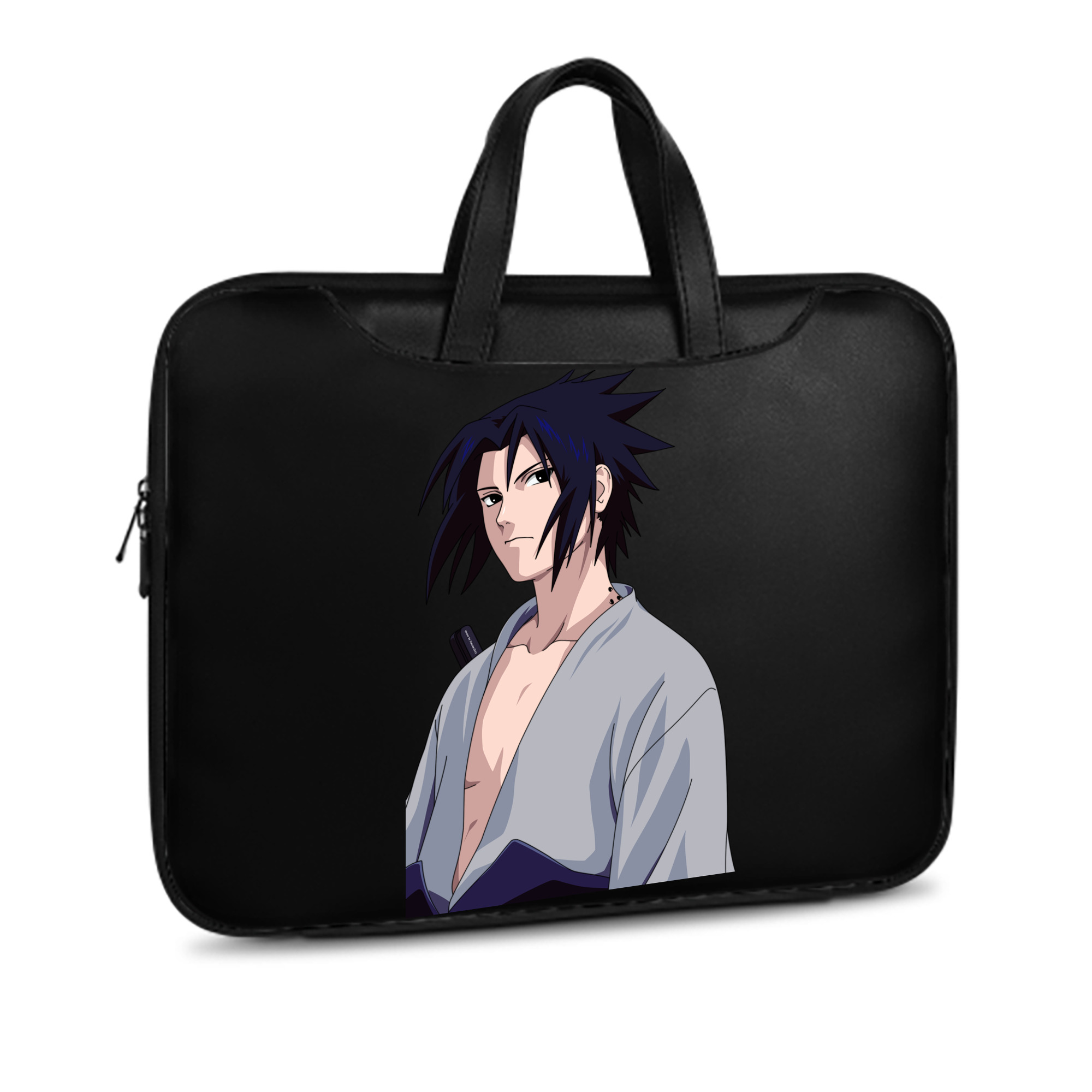 （画像用） NARUTO -ナルト- うちは サスケ Uchiha Sasuke レザーラップトップバッグ　ノートパソコンケース